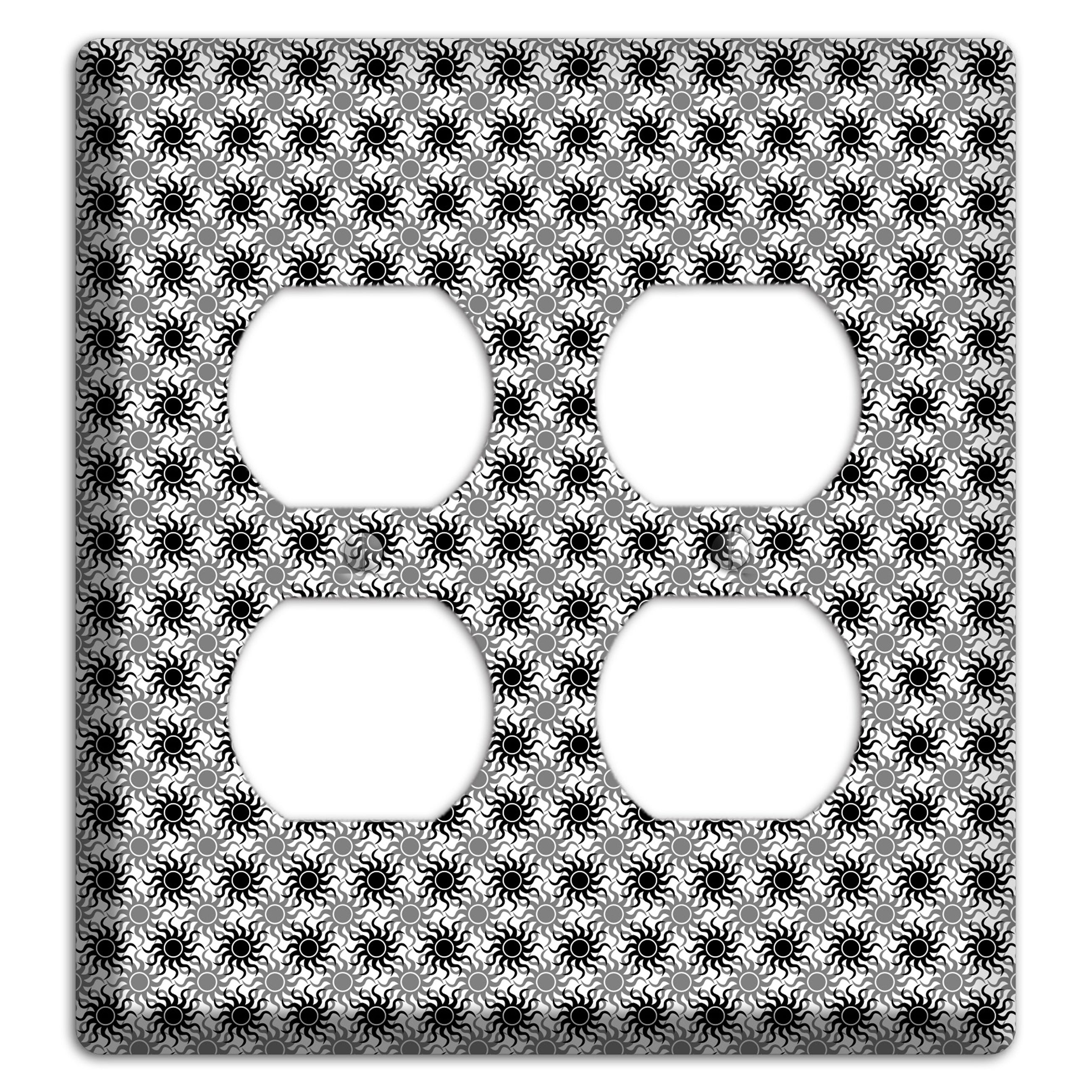 Black and Grey Sun Contour 2 Duplex Wallplate