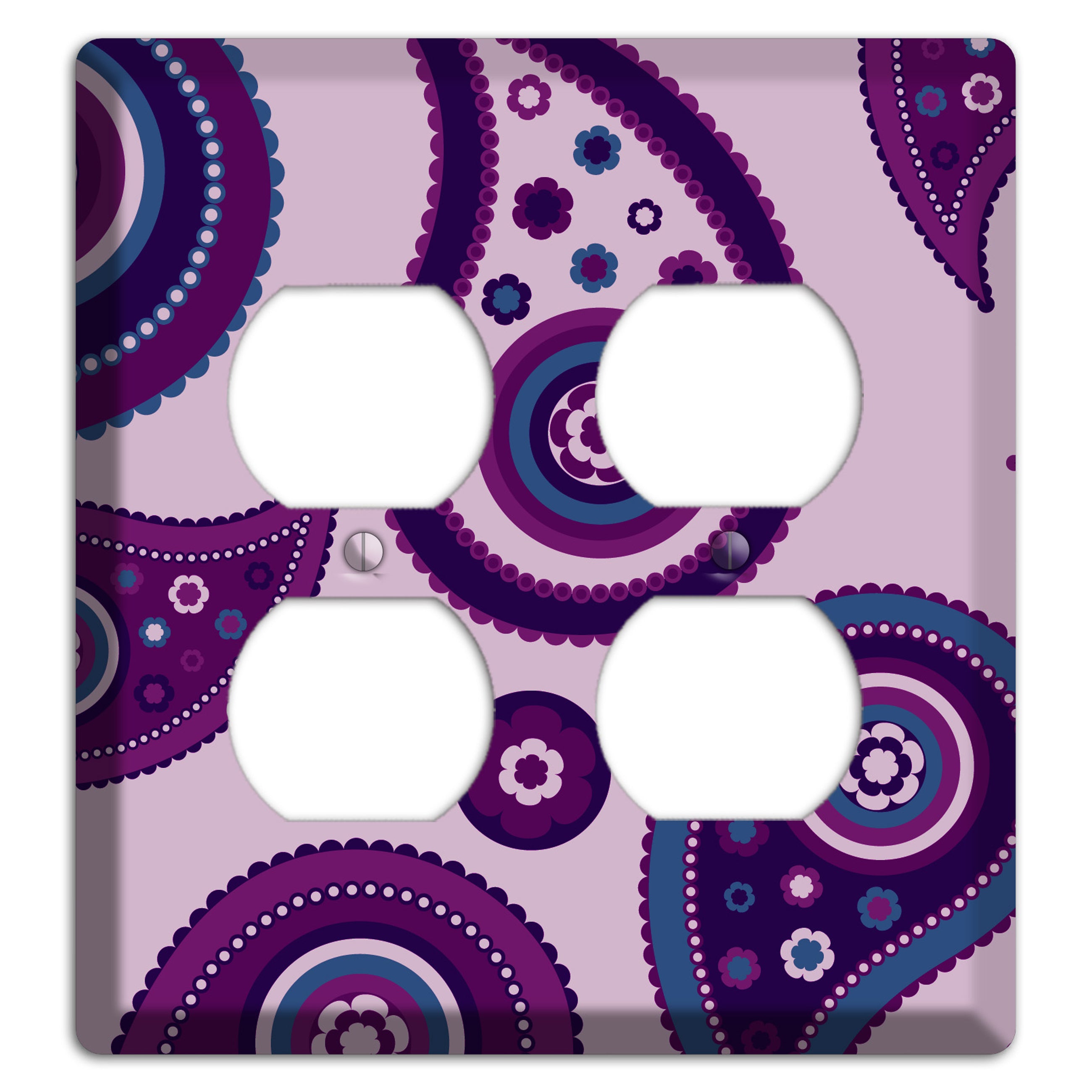 Light Purple Pailsey 2 Duplex Wallplate