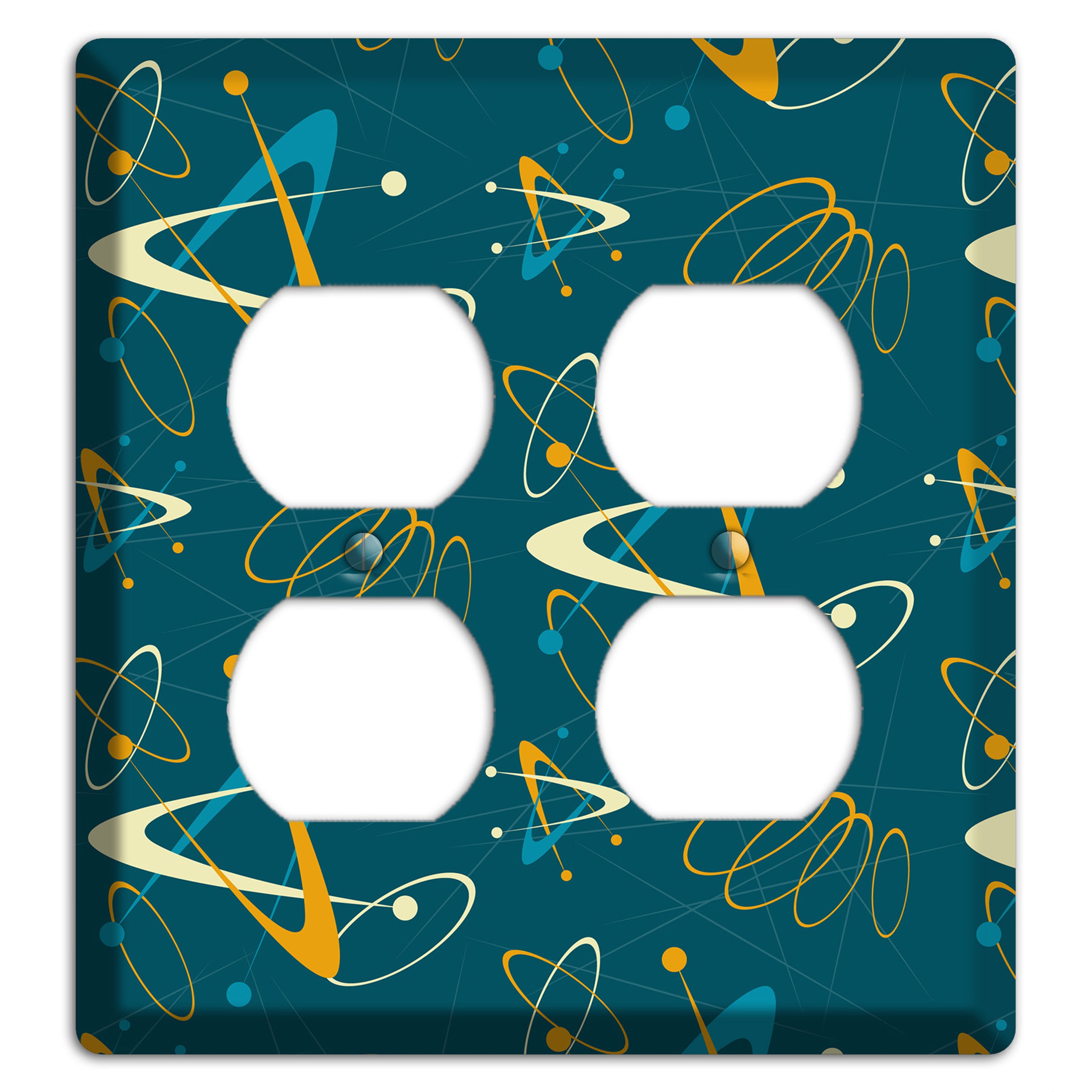 Mustard and Blue Atomic 2 Duplex Wallplate