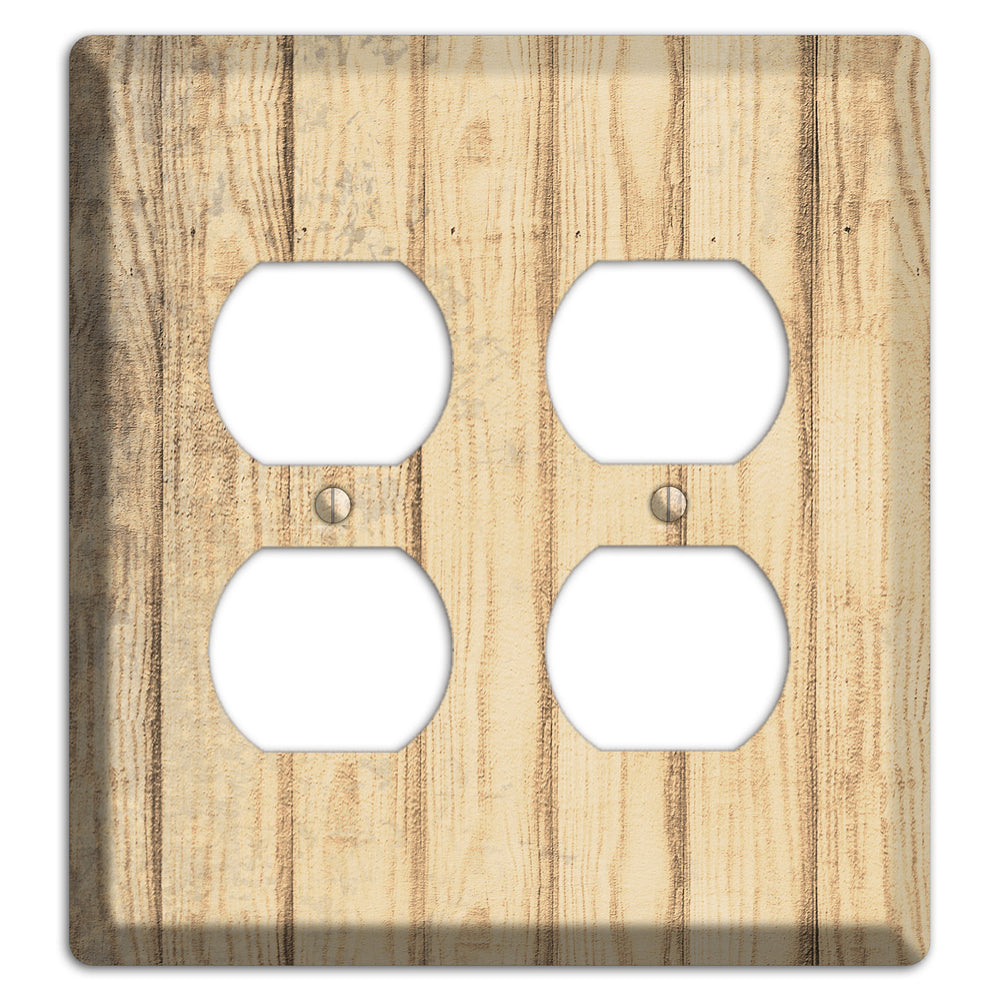 Hampton Weathered Wood 2 Duplex Wallplate