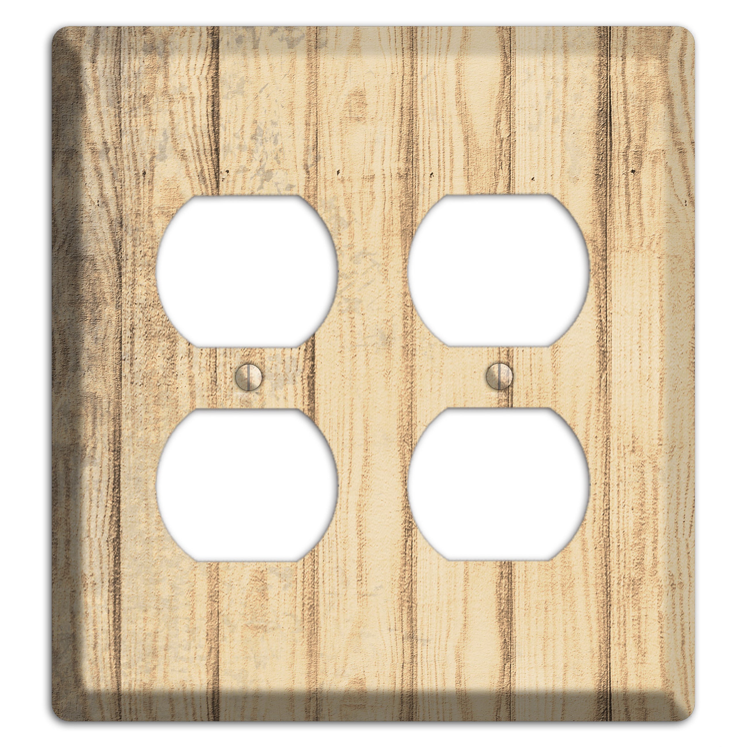 Hampton Weathered Wood 2 Duplex Wallplate