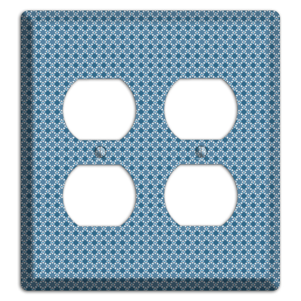 Multi Blue Checkered Foulard 2 Duplex Wallplate