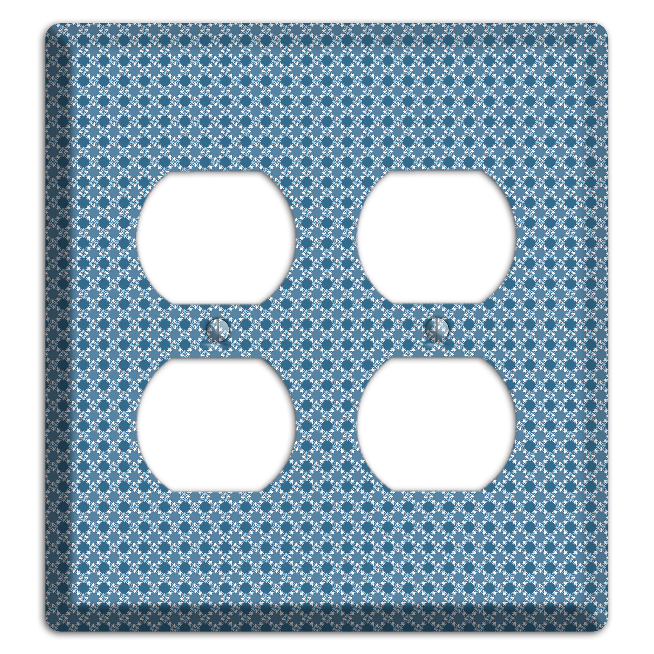 Multi Blue Checkered Foulard 2 Duplex Wallplate