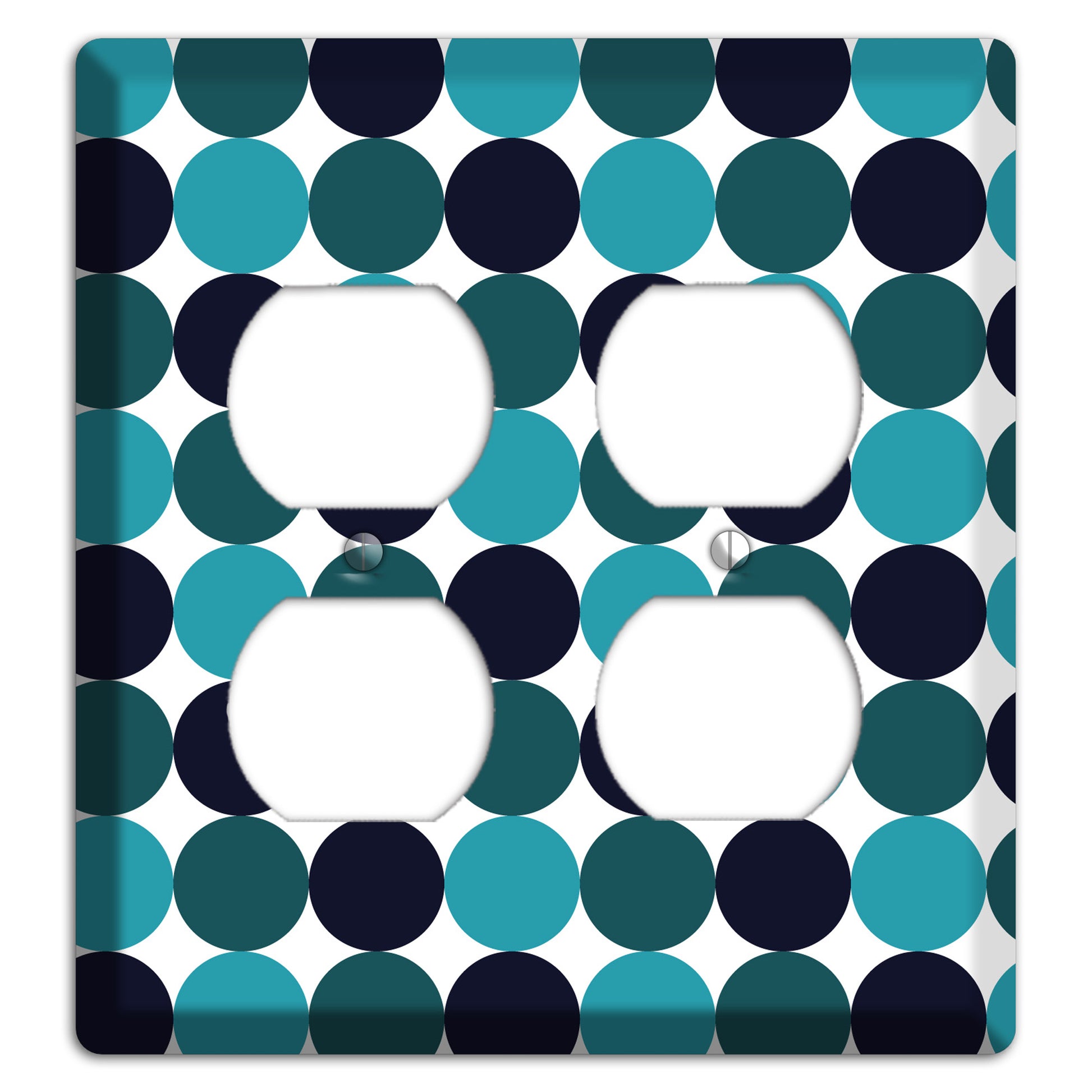Multi Aqua Tiled Dots 2 Duplex Wallplate