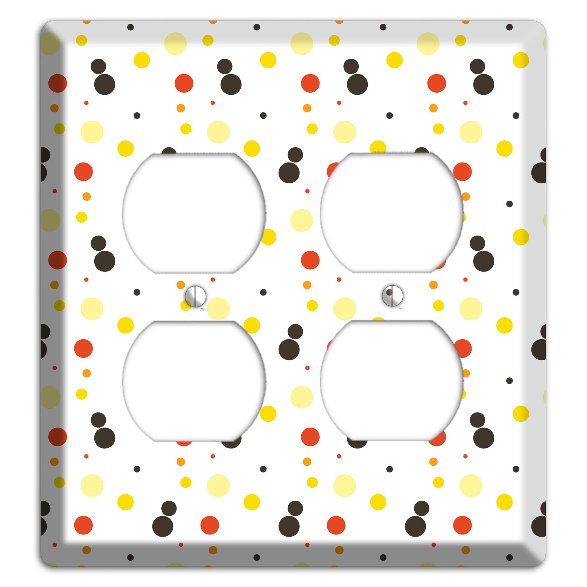 White With Black Maroon Olive Tiny Dots 2 Duplex Wallplate