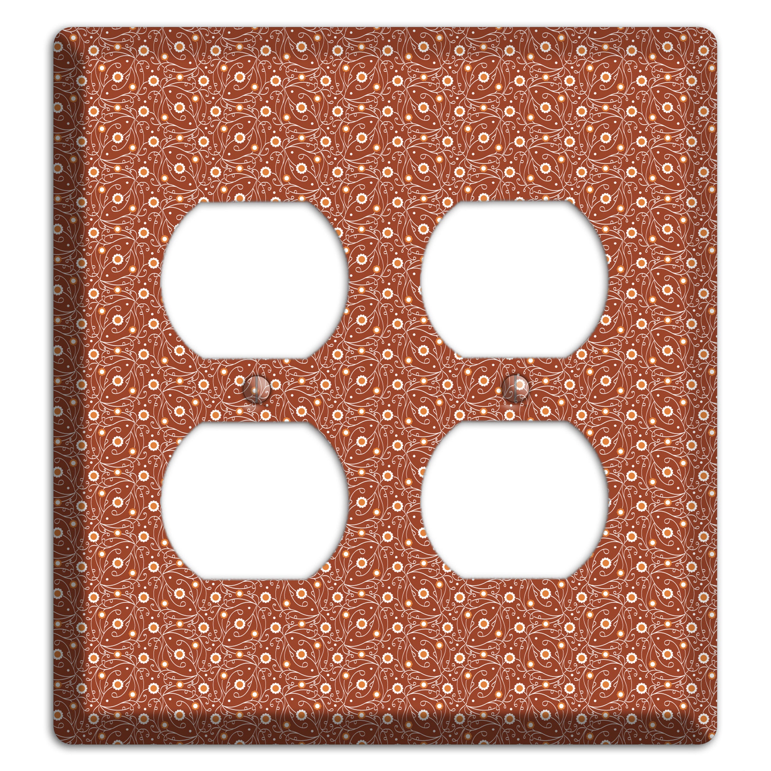 Tiny Brown Vine Floral 2 Duplex Wallplate
