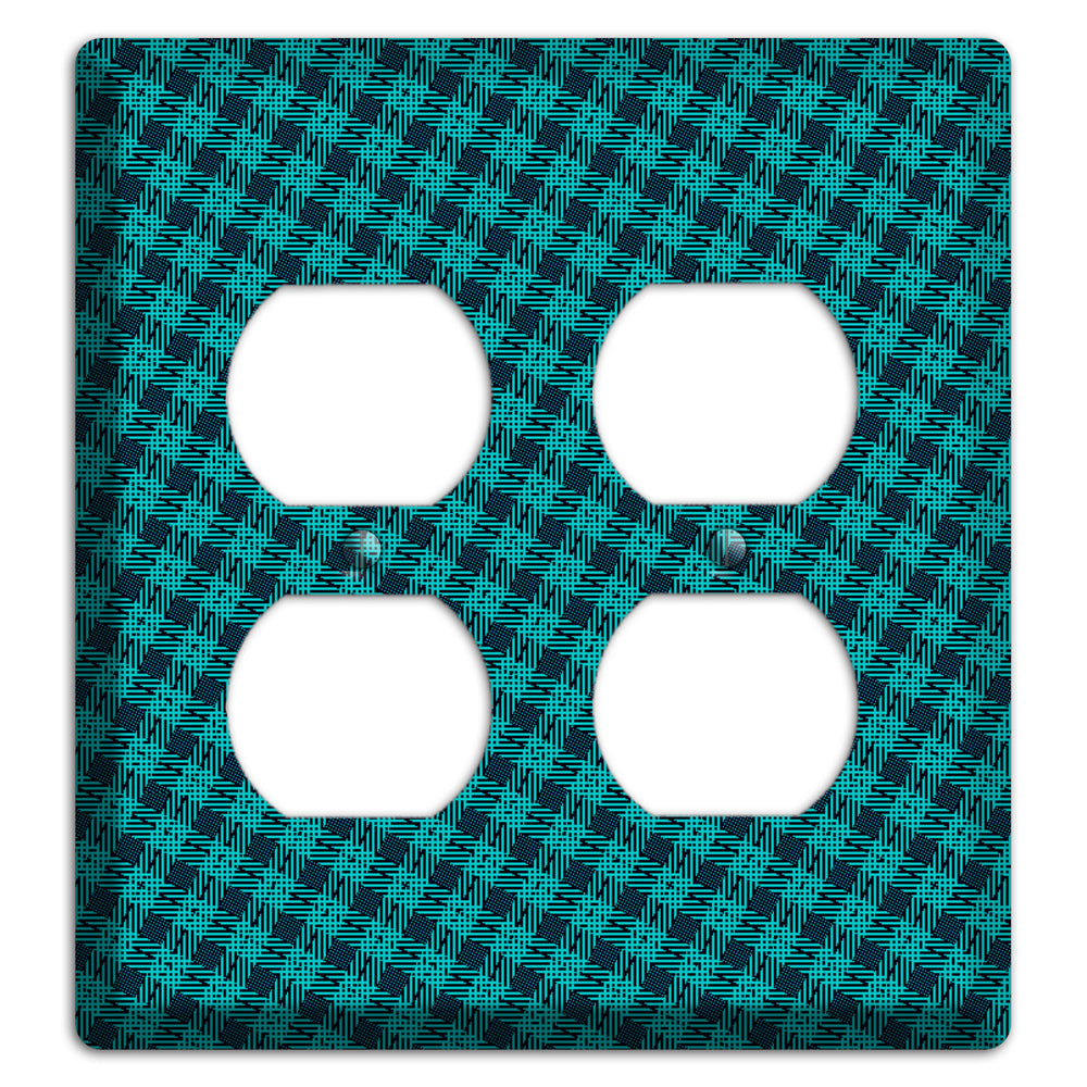 Turquoise Diamond Plaid 2 Duplex Wallplate