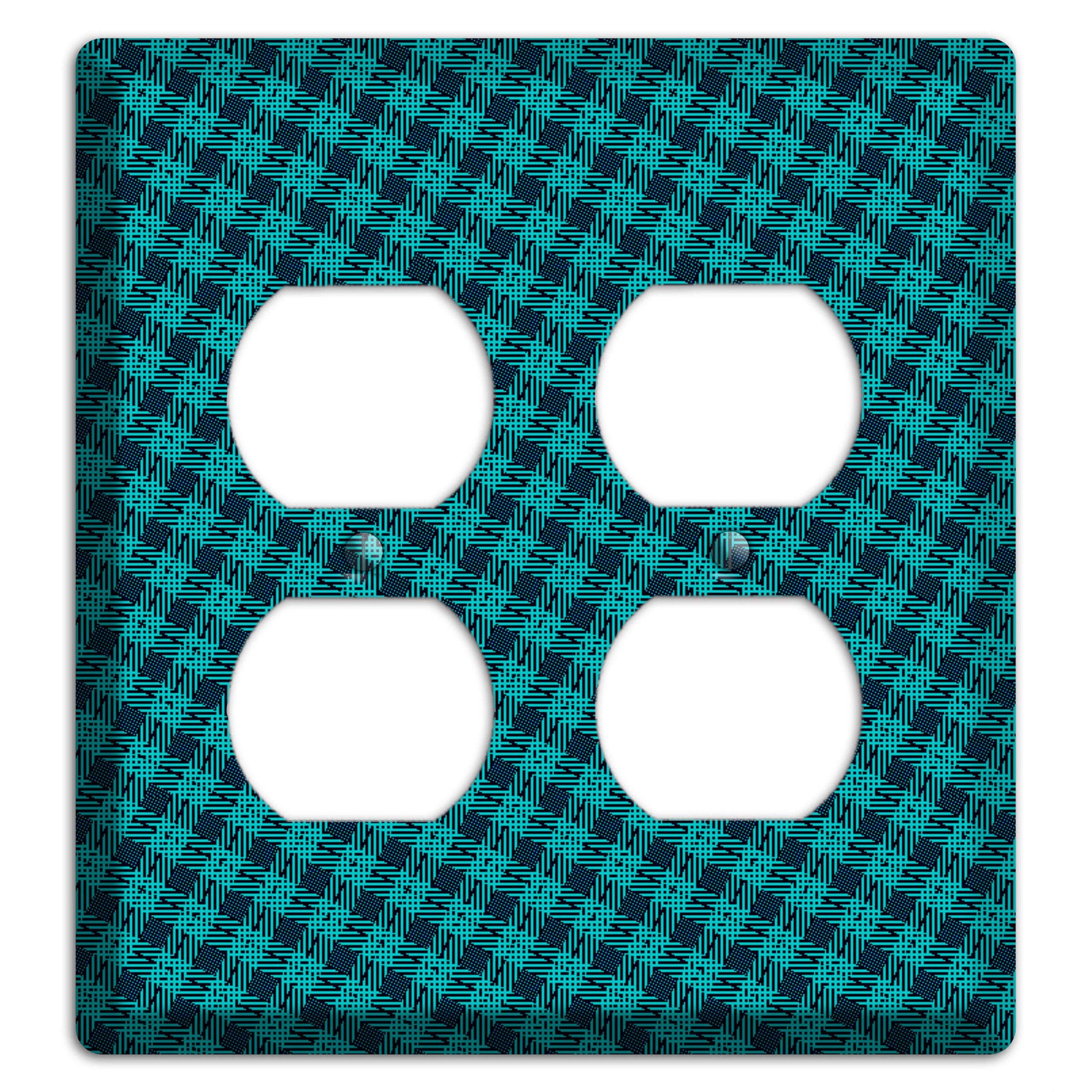 Turquoise Diamond Plaid 2 Duplex Wallplate