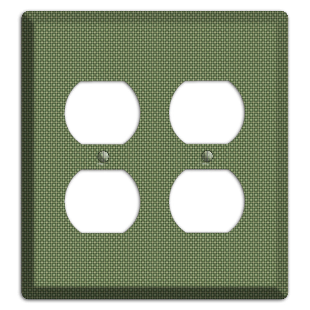 Multi Green Tiny Checkered Circles 2 Duplex Wallplate