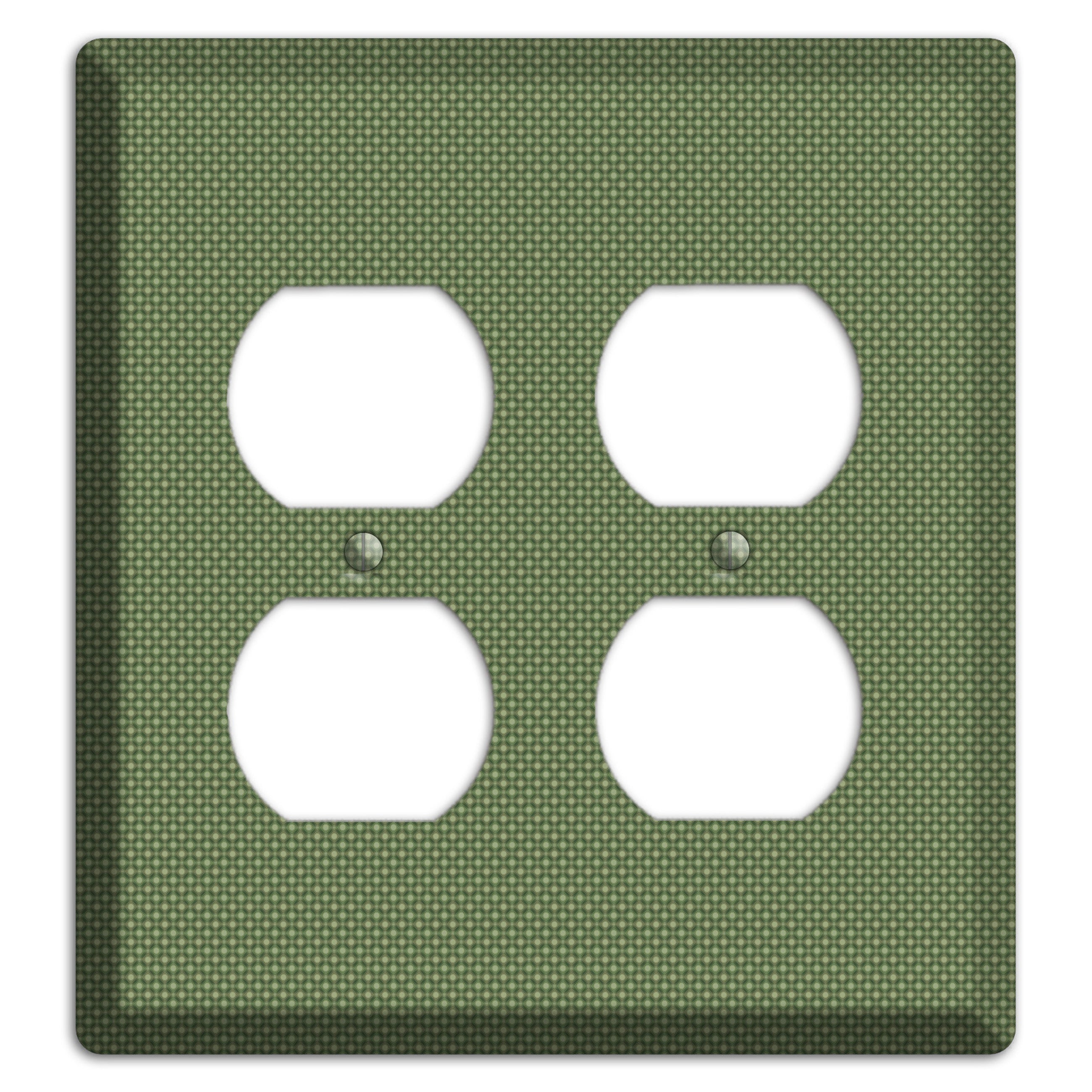 Multi Green Tiny Checkered Circles 2 Duplex Wallplate