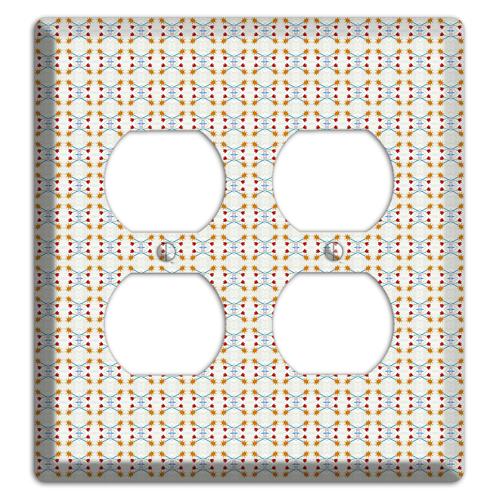 Off White Red Blue Retro Arabesque 2 Duplex Wallplate