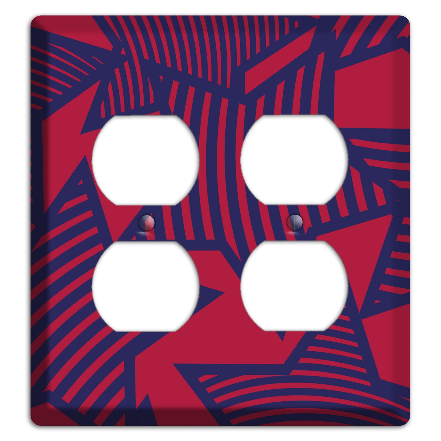 Red with Large Blue Stars 2 Duplex Wallplate