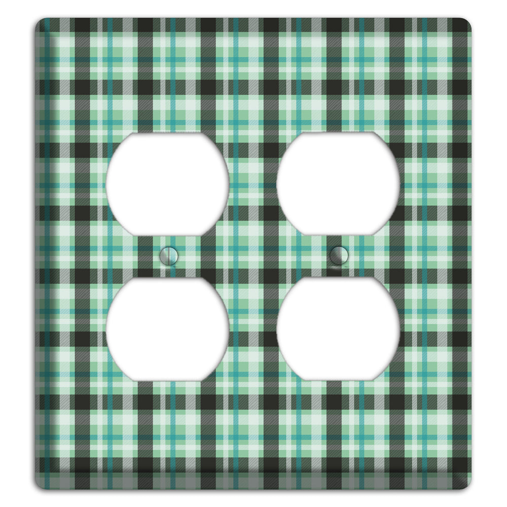 Multi Green Plaid 2 Duplex Wallplate