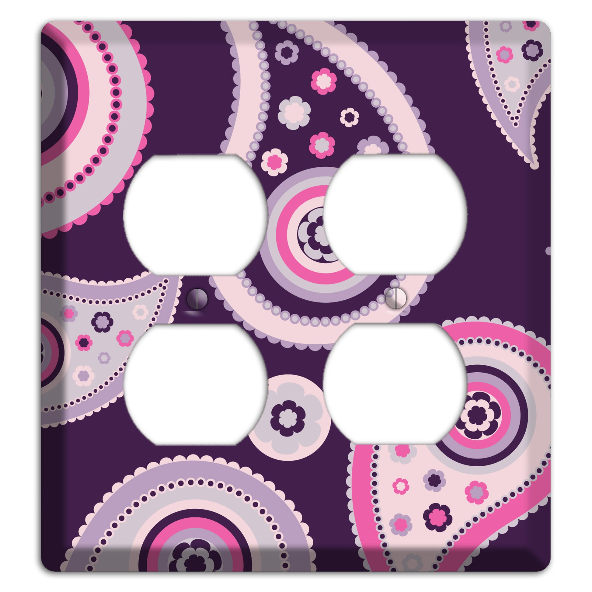 Purple Paisley 2 Duplex Wallplate