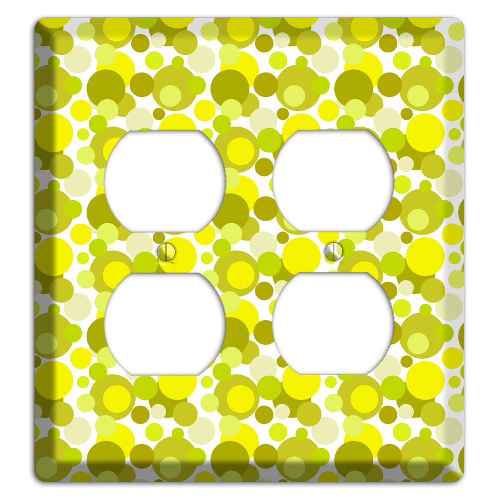 Multi Olive Bubble Dots 2 Duplex Wallplate