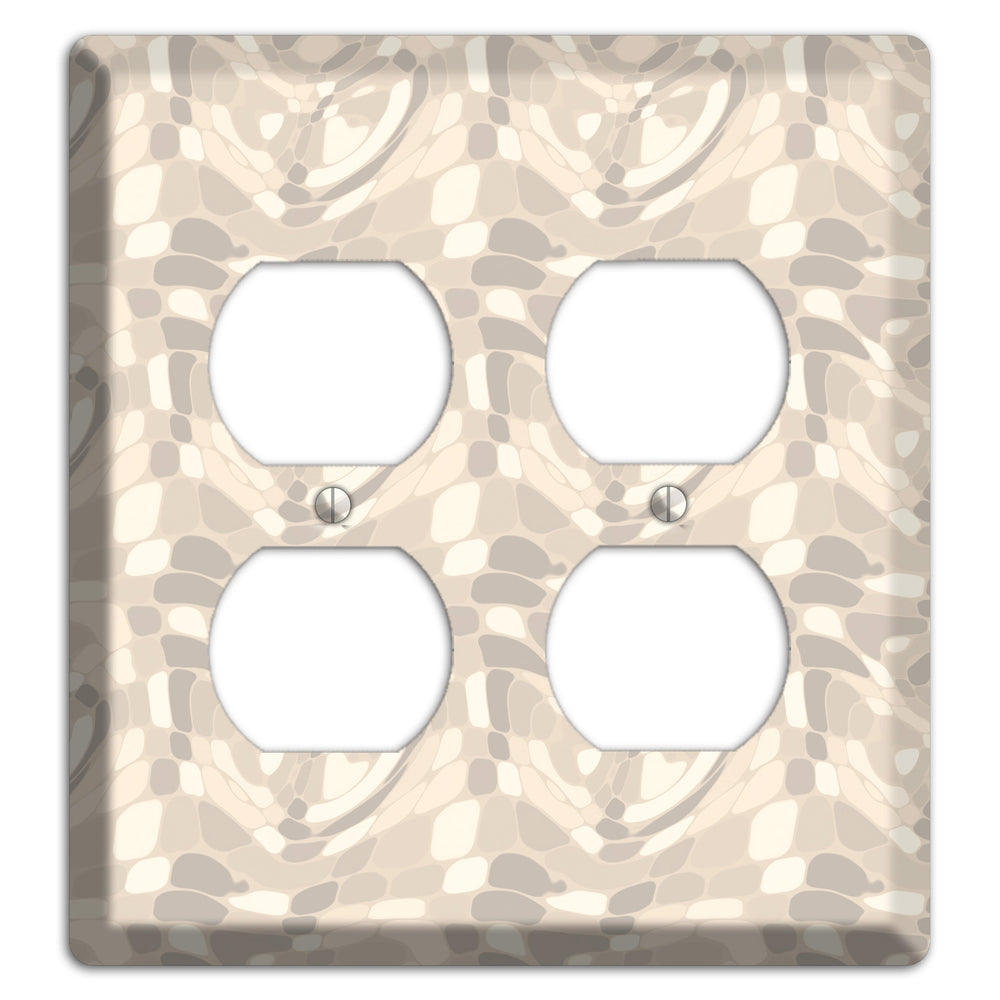 Beige Large Abstract 2 Duplex Wallplate