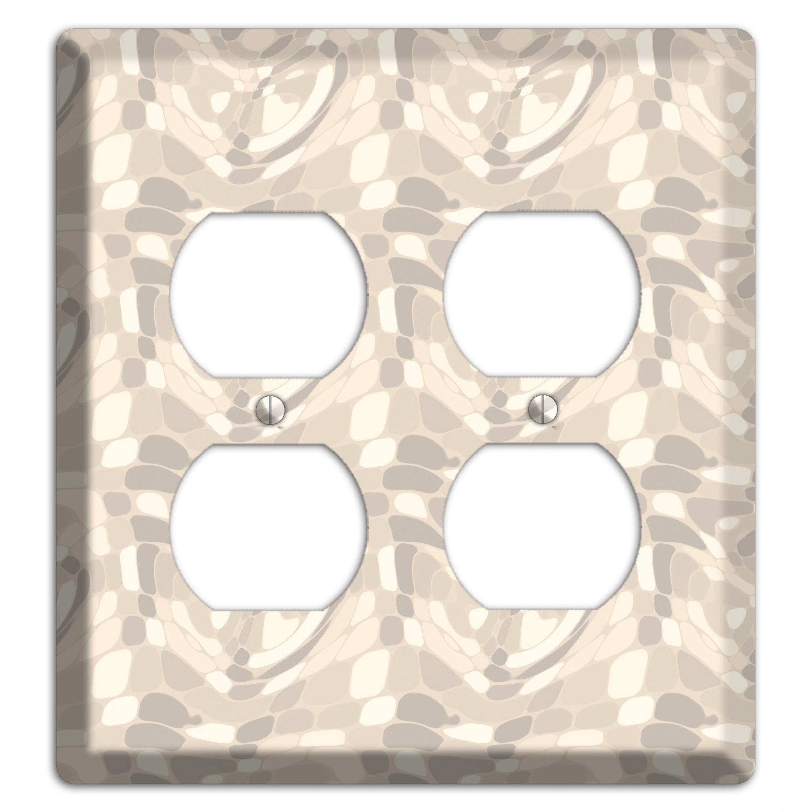Beige Large Abstract 2 Duplex Wallplate