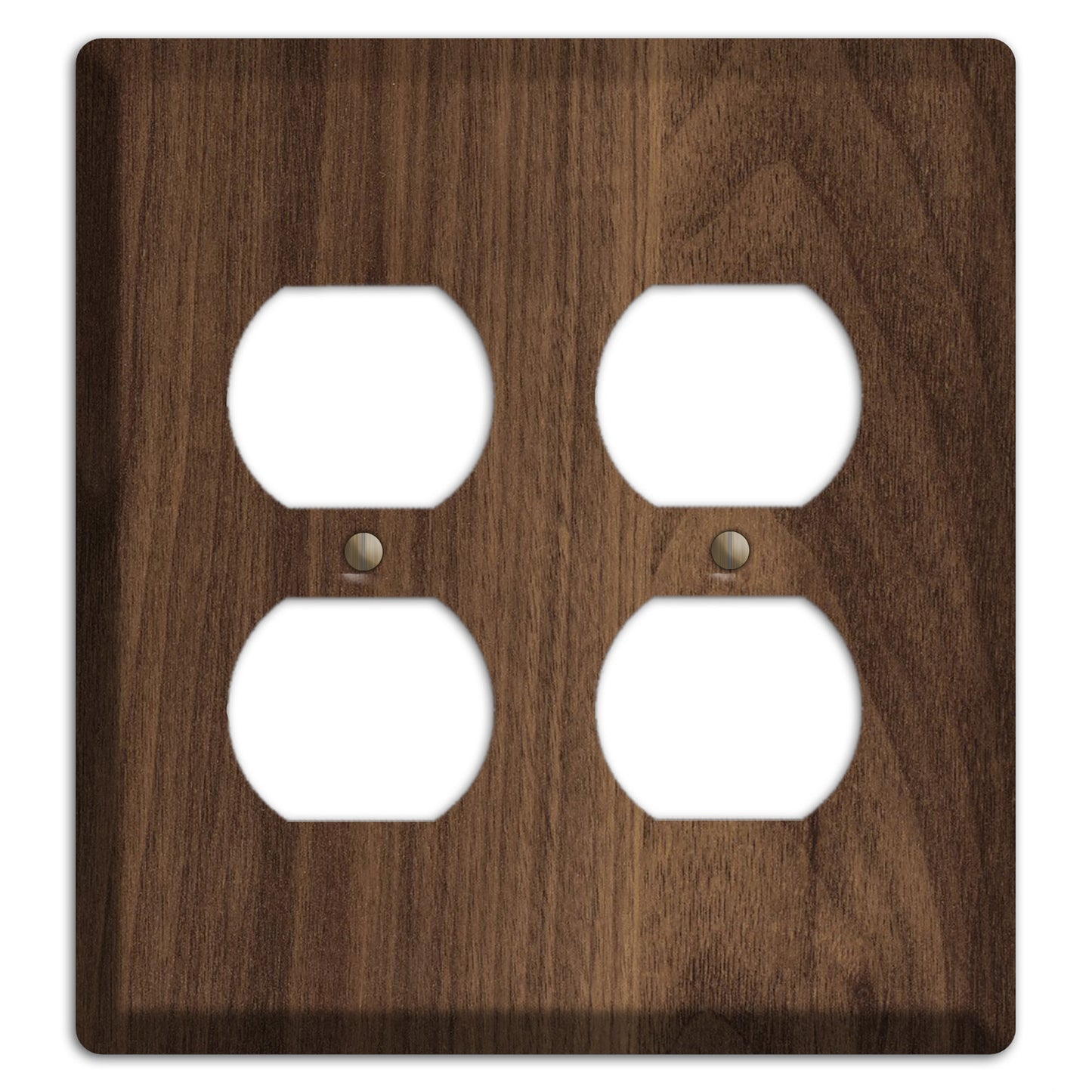 Unfinished Walnut Wood 2 Duplex Outlet Cover Plate