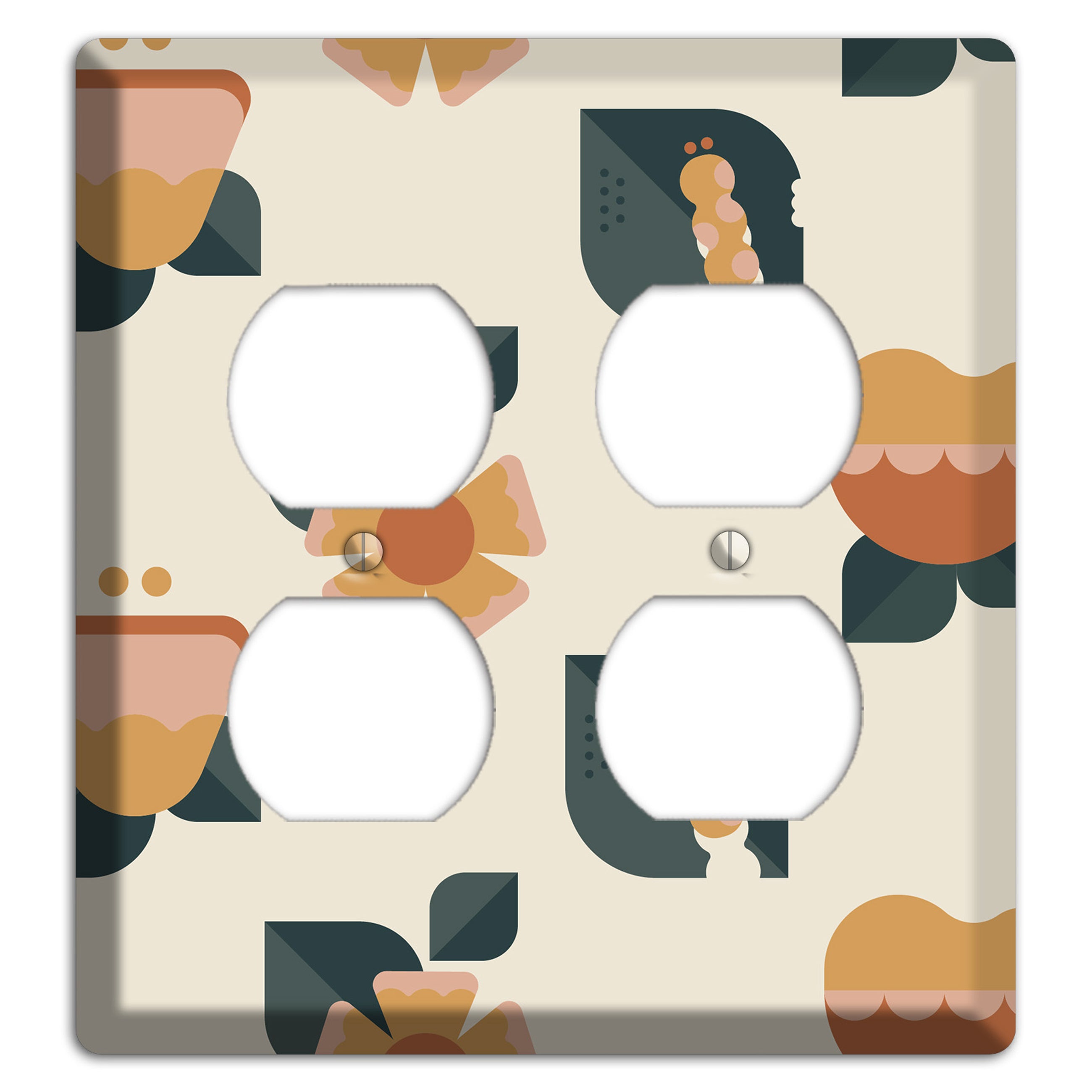 Retro Floral Caterpillar 2 Duplex Wallplate