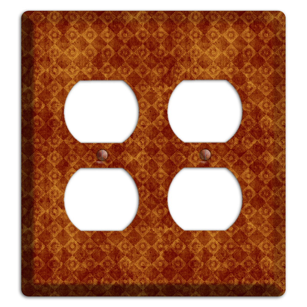 Maroon Diamond Circles 2 Duplex Wallplate
