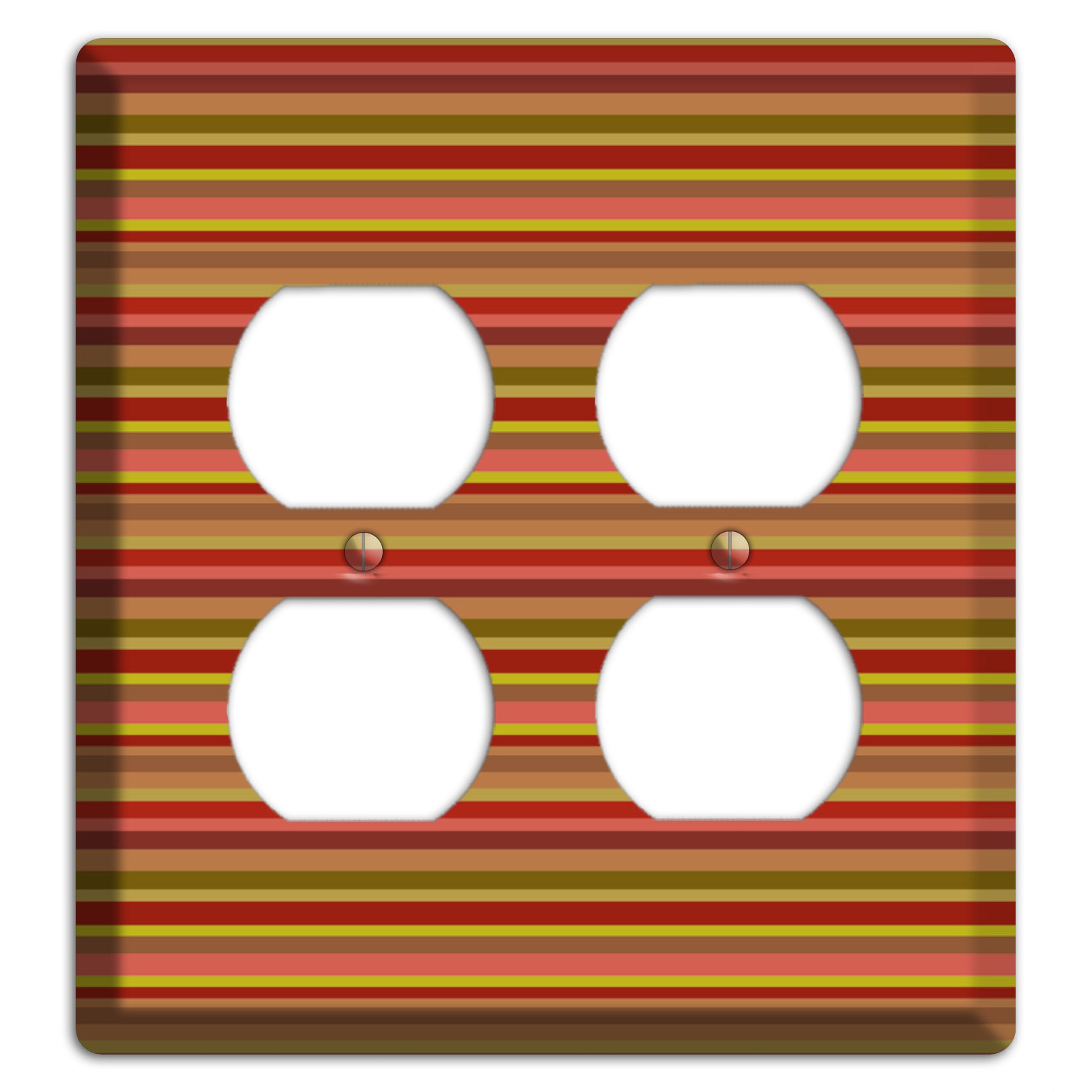 Multi Red Horizontal Stripes 2 Duplex Wallplate