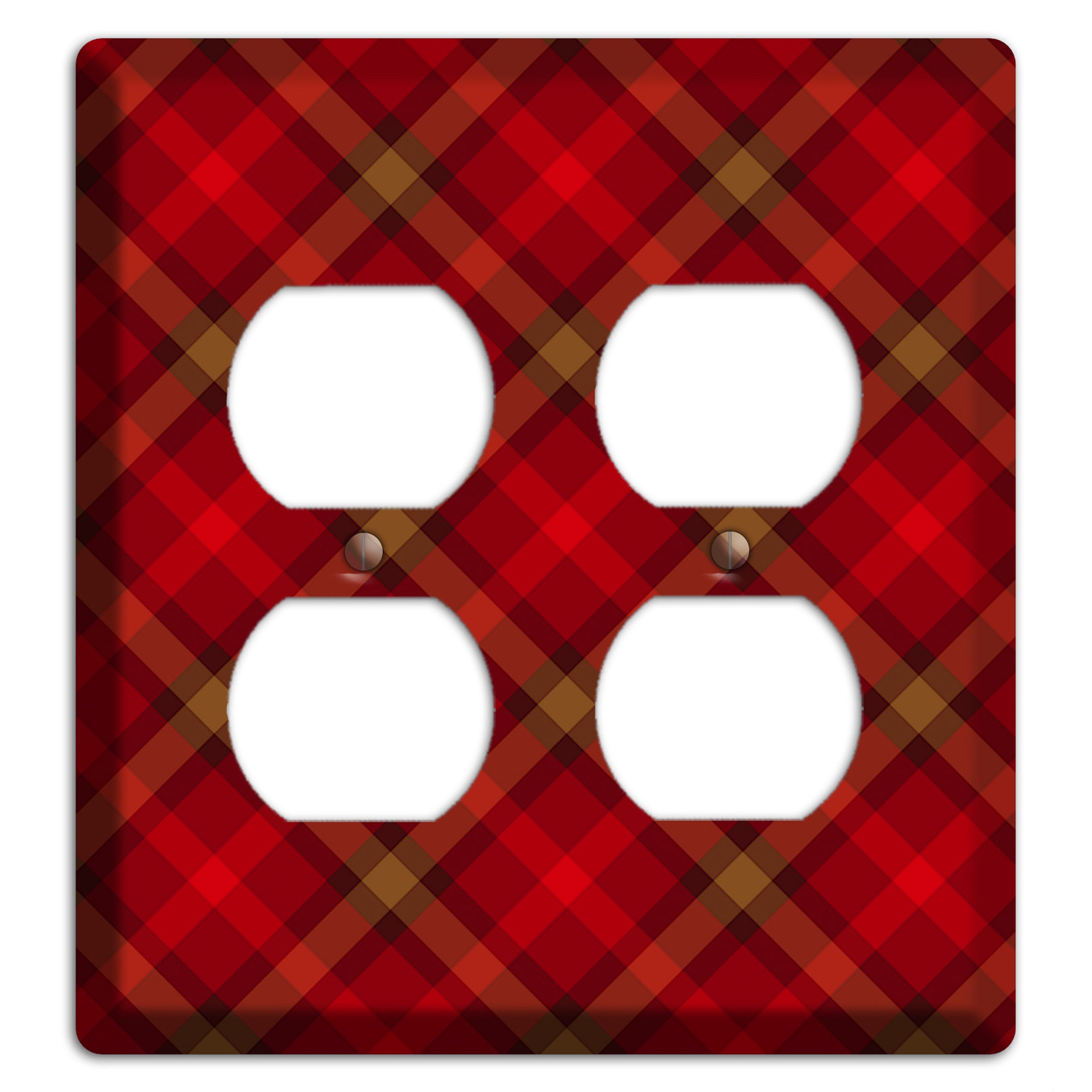 Red Tartan 2 Duplex Wallplate
