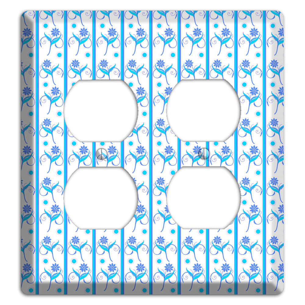 Blue Floral Pattern 2 Duplex Wallplate