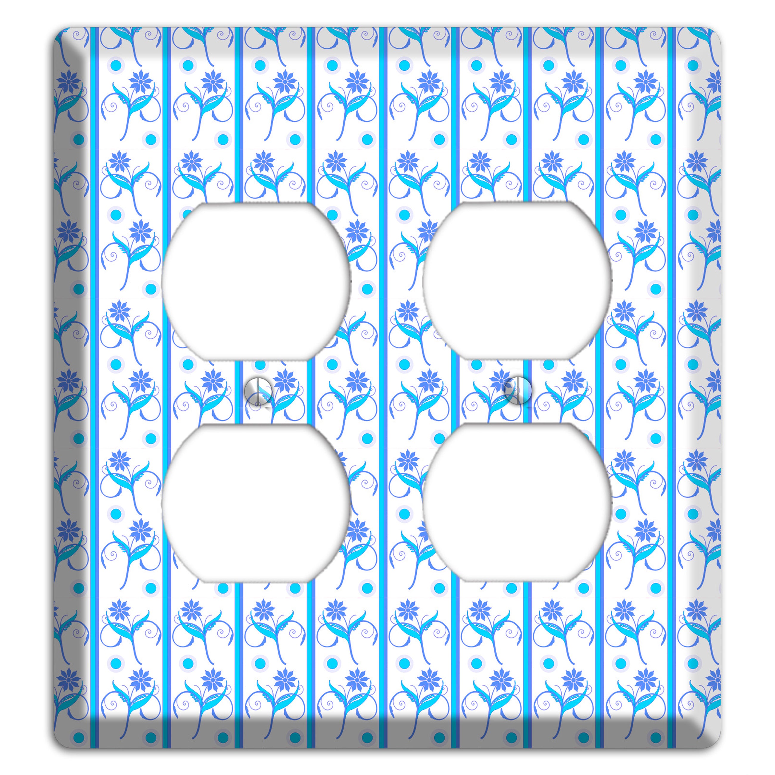 Blue Floral Pattern 2 Duplex Wallplate