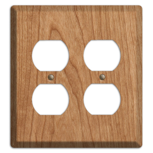 Cherry Wood 2 Duplex Outlet Cover Plate