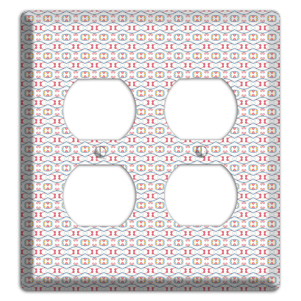 White with Red Tapestry Contour 2 Duplex Wallplate