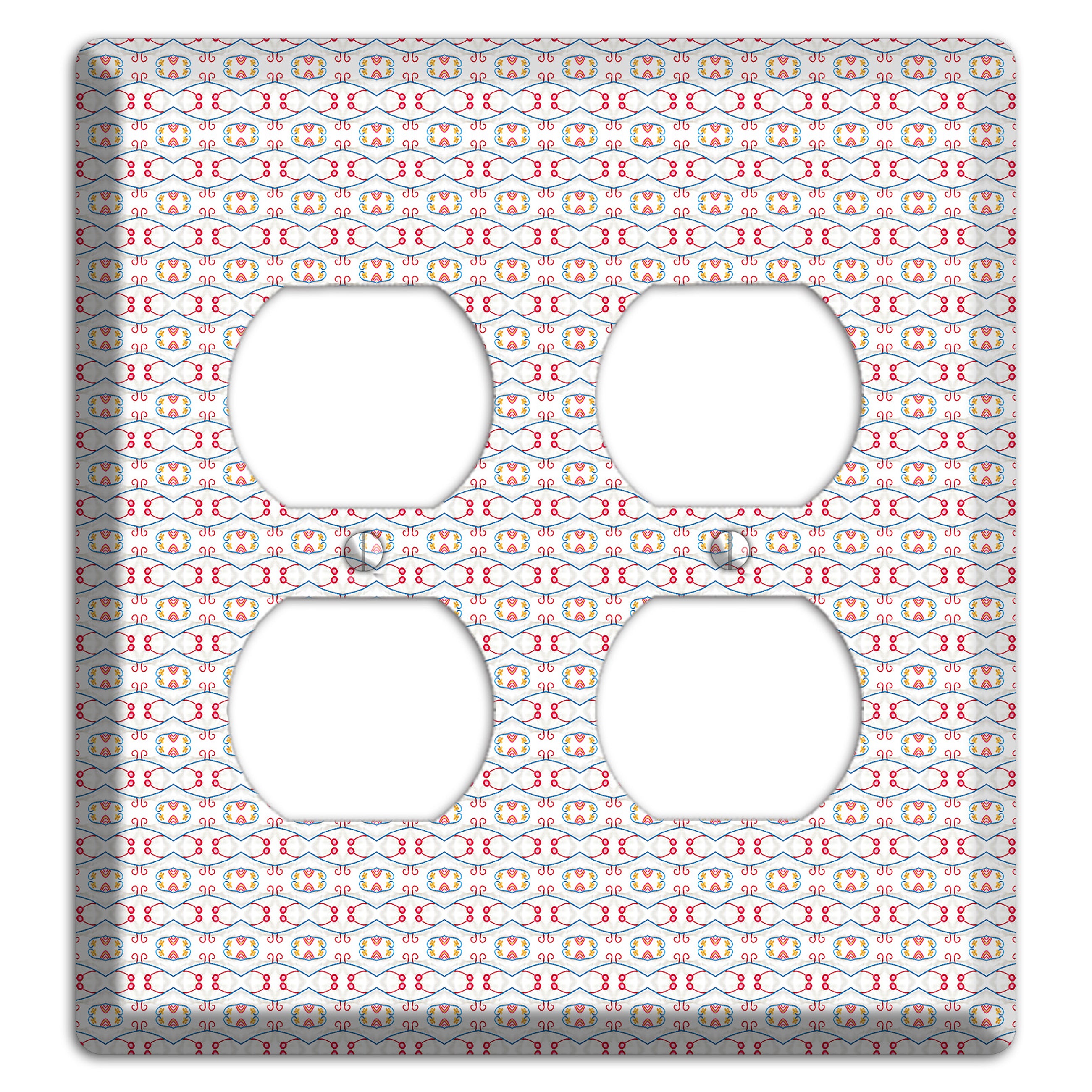 White with Red Tapestry Contour 2 Duplex Wallplate