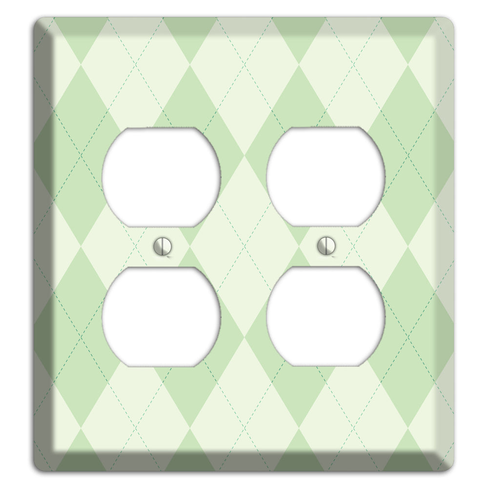 Light Green Argyle 2 Duplex Wallplate