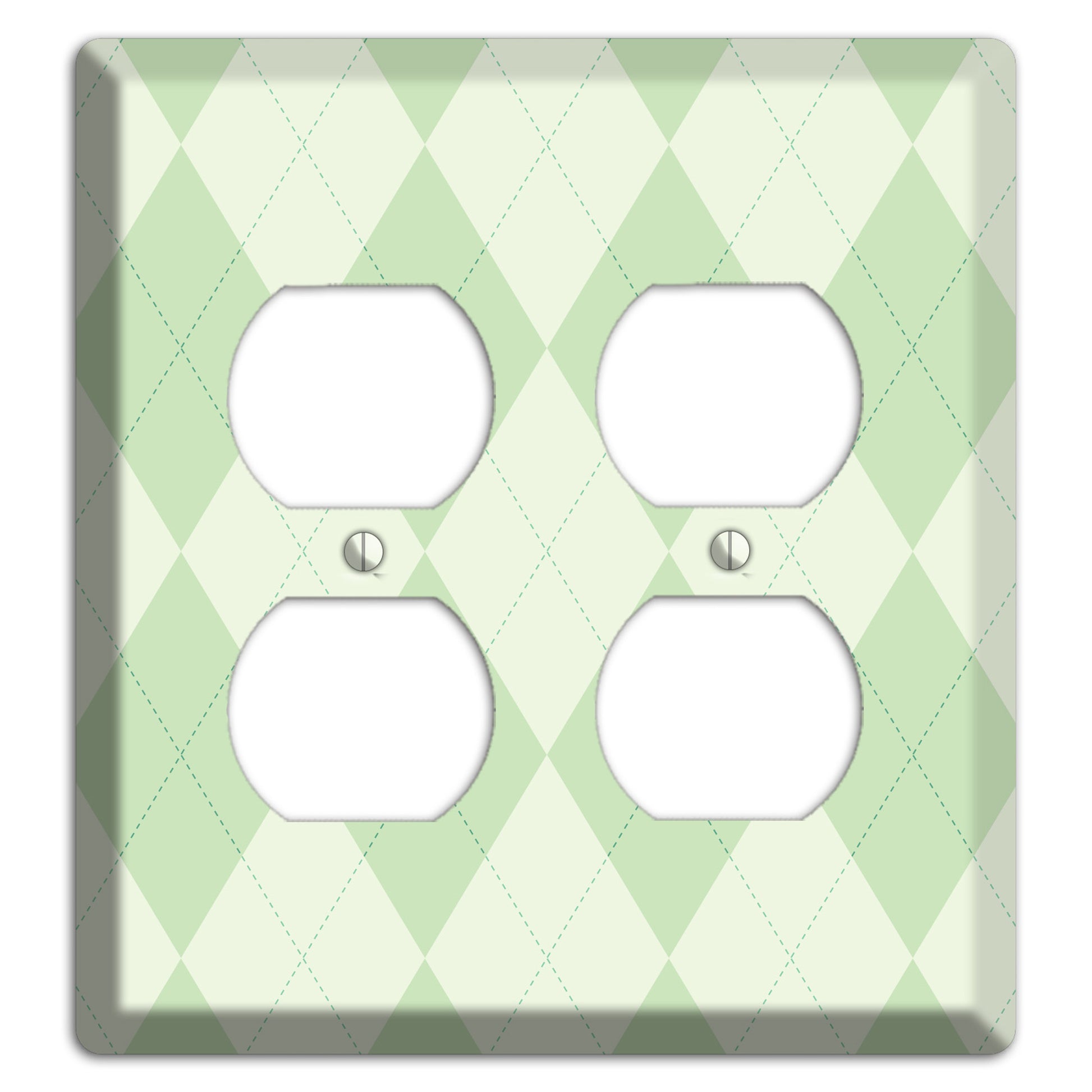 Light Green Argyle 2 Duplex Wallplate