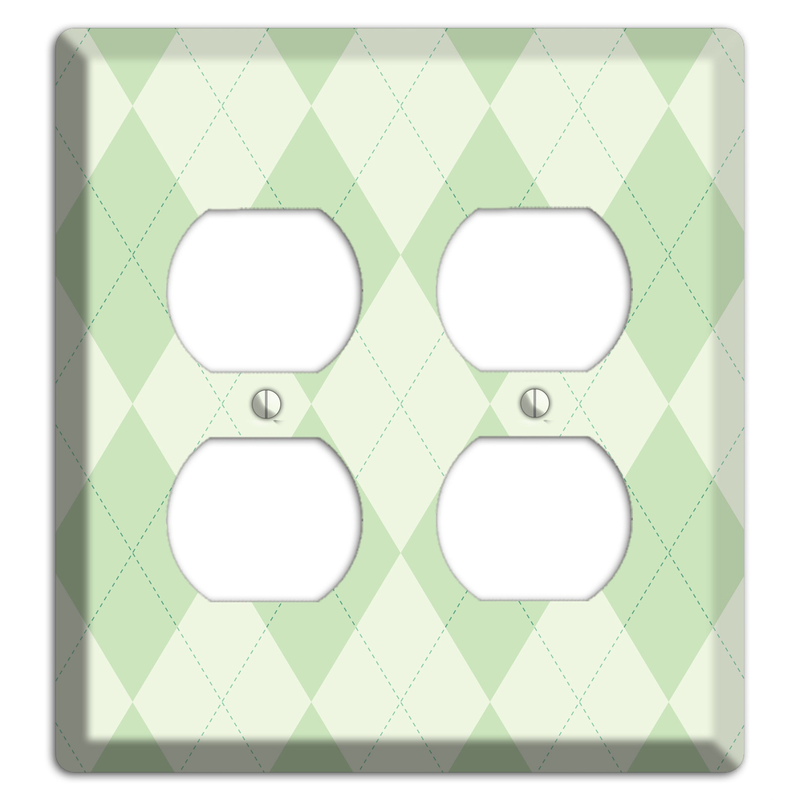 Light Green Argyle 2 Duplex Wallplate