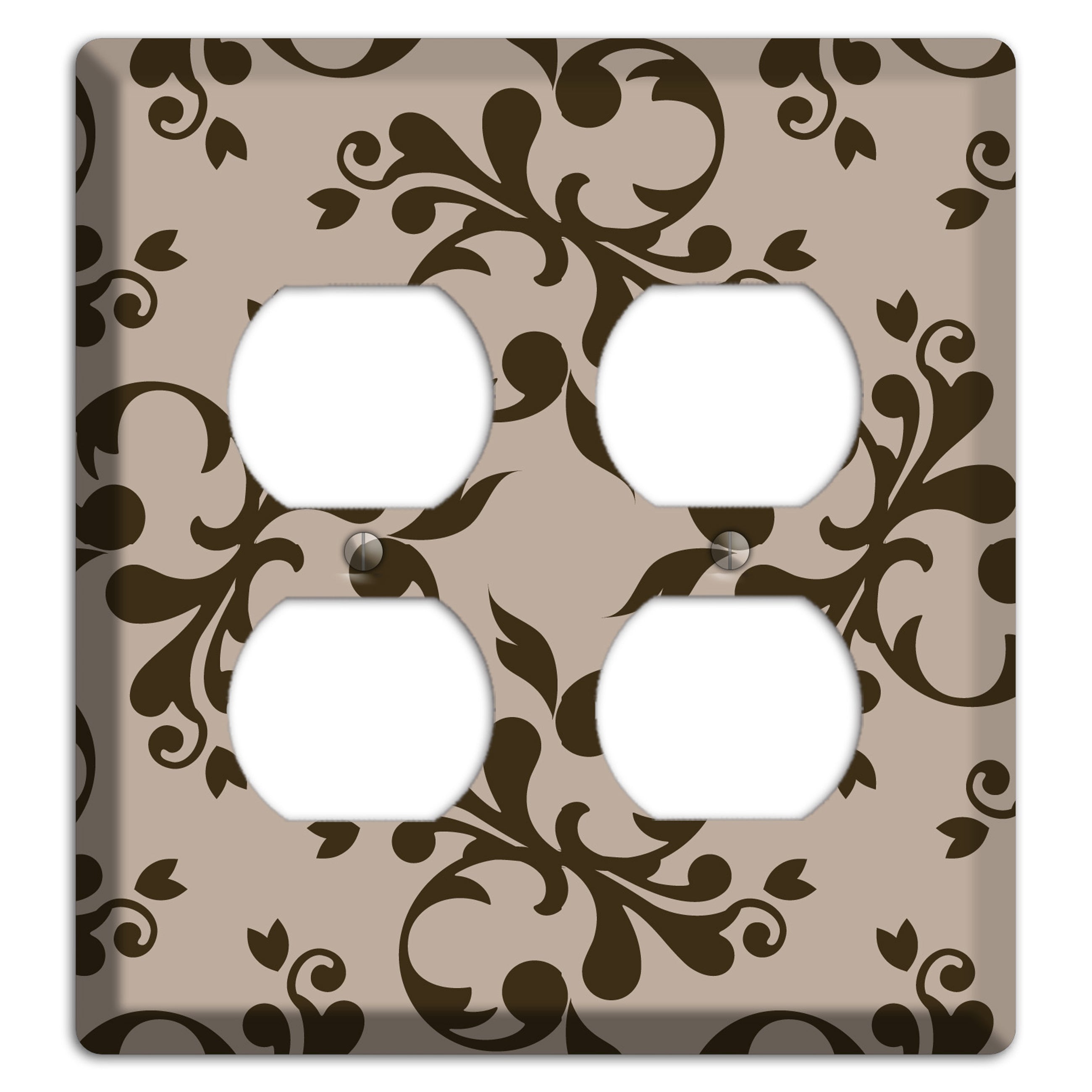 Beige Victorian Toile 2 Duplex Wallplate