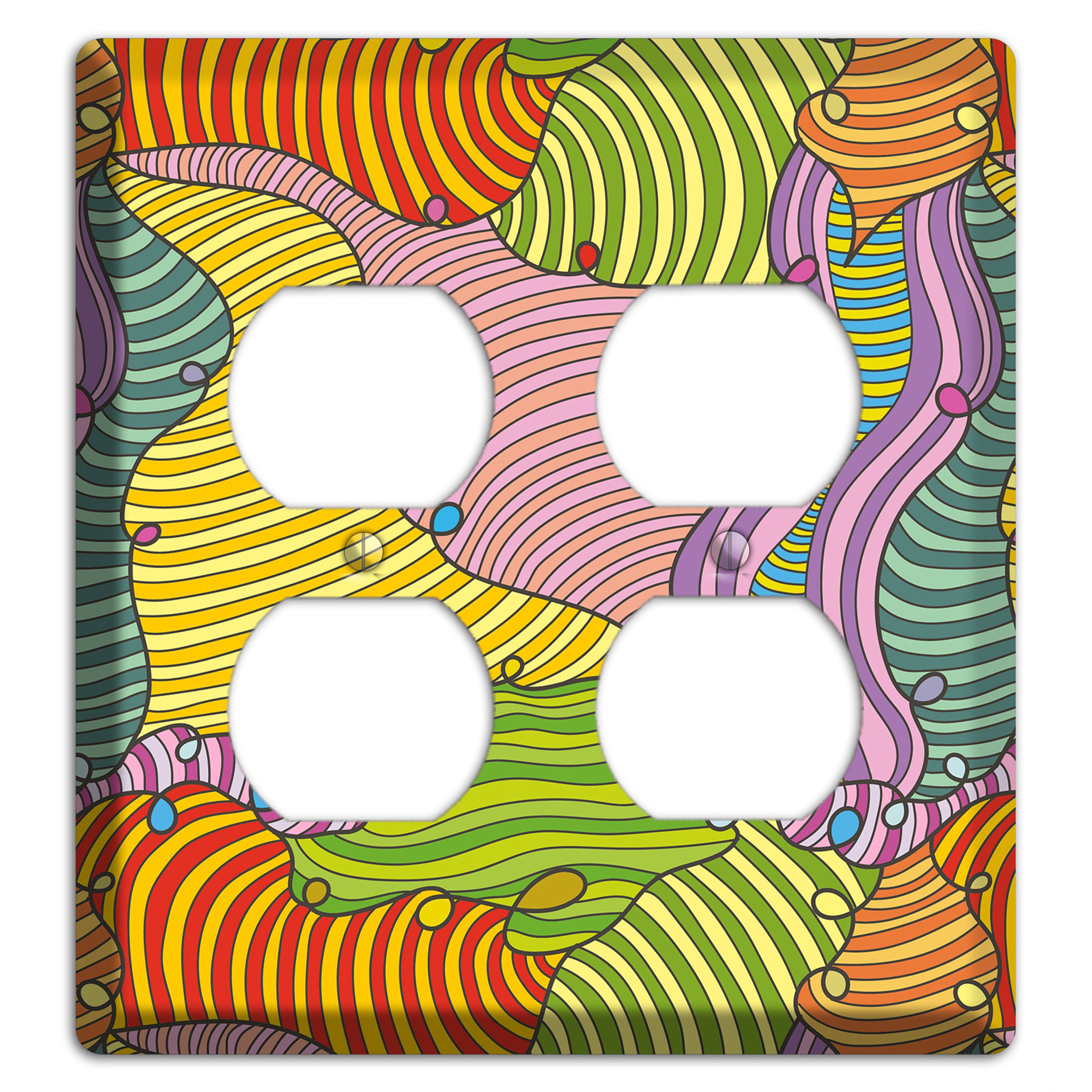 Retro Flourish 5 2 Duplex Wallplate