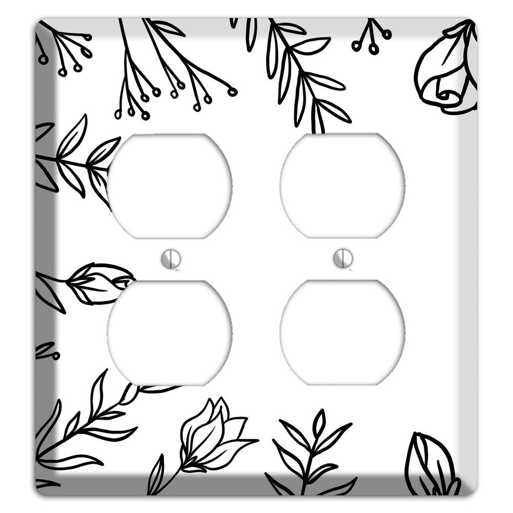 Hand-Drawn Floral 36 2 Duplex Wallplate