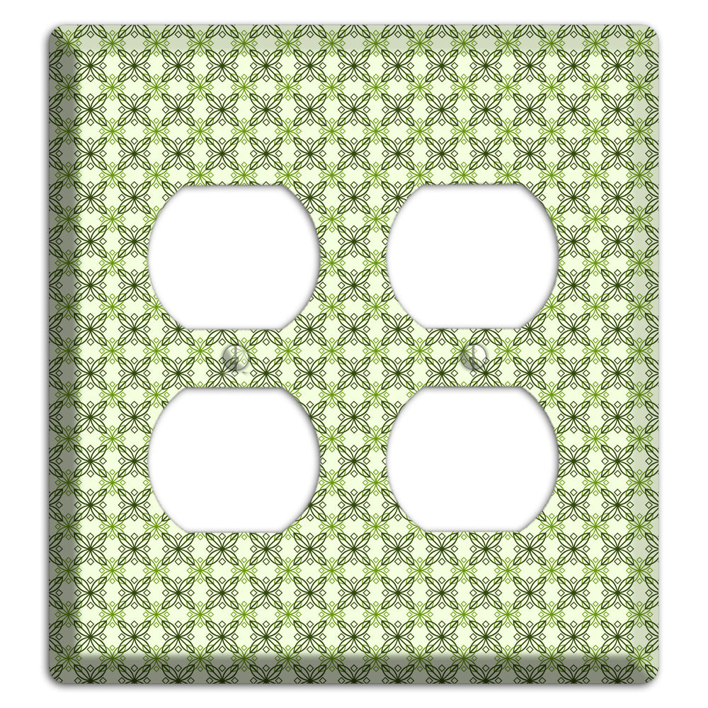 Multi Green Overlain Foulard 2 Duplex Wallplate
