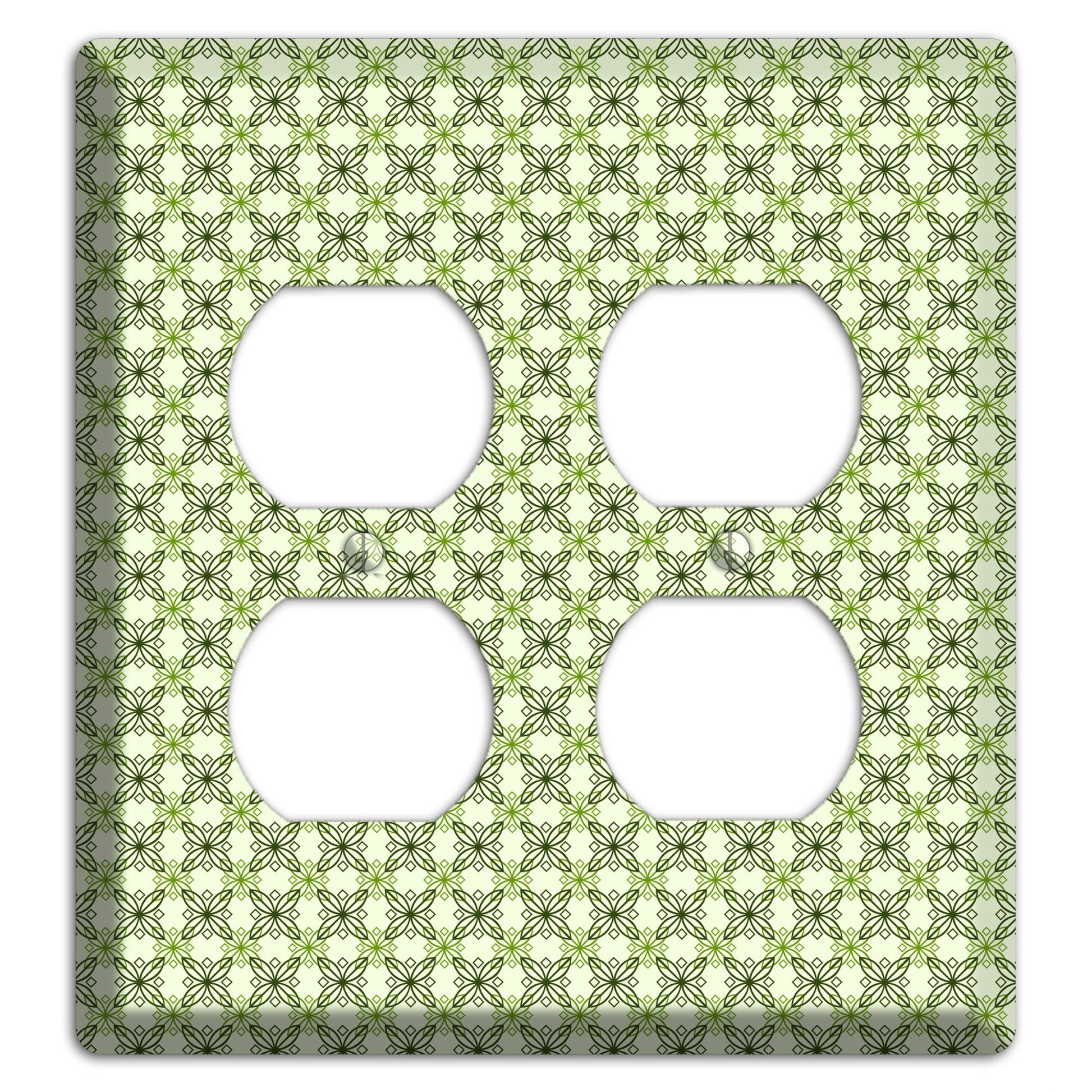 Multi Green Overlain Foulard 2 Duplex Wallplate