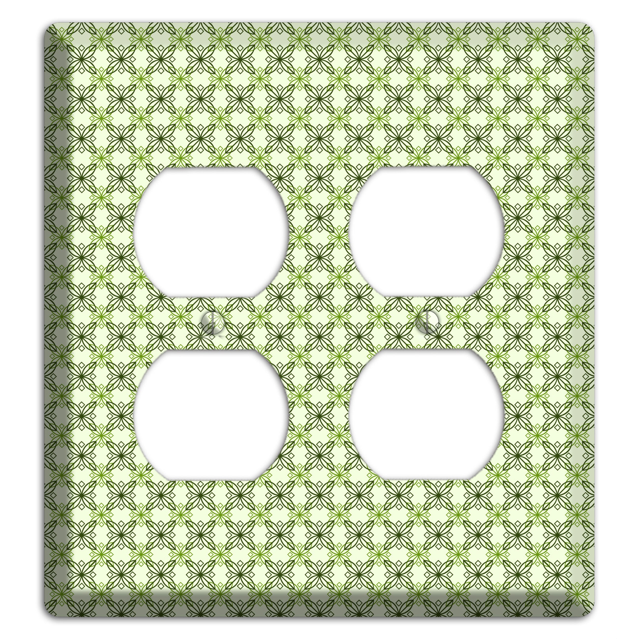 Multi Green Overlain Foulard 2 Duplex Wallplate