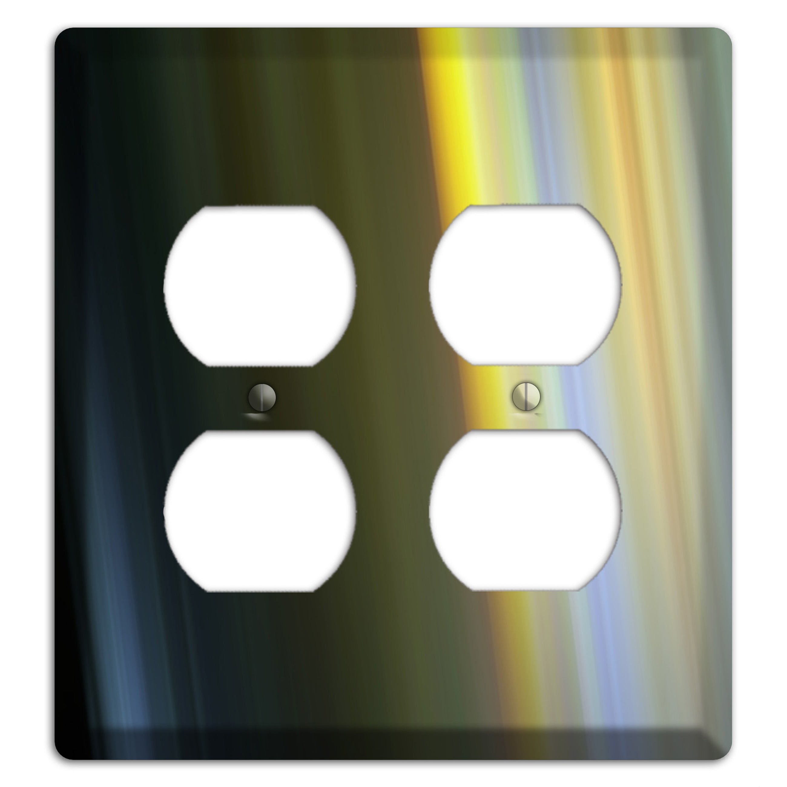 Black with Yellow Ray of Light 2 Duplex Wallplate