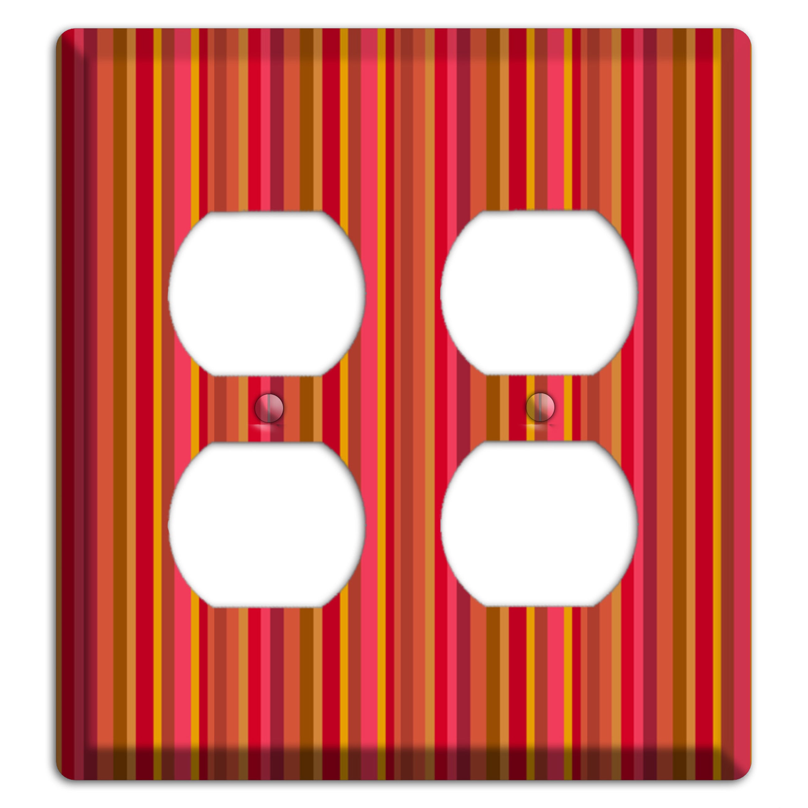 Multi Red Vertical Stripes 2 Duplex Wallplate
