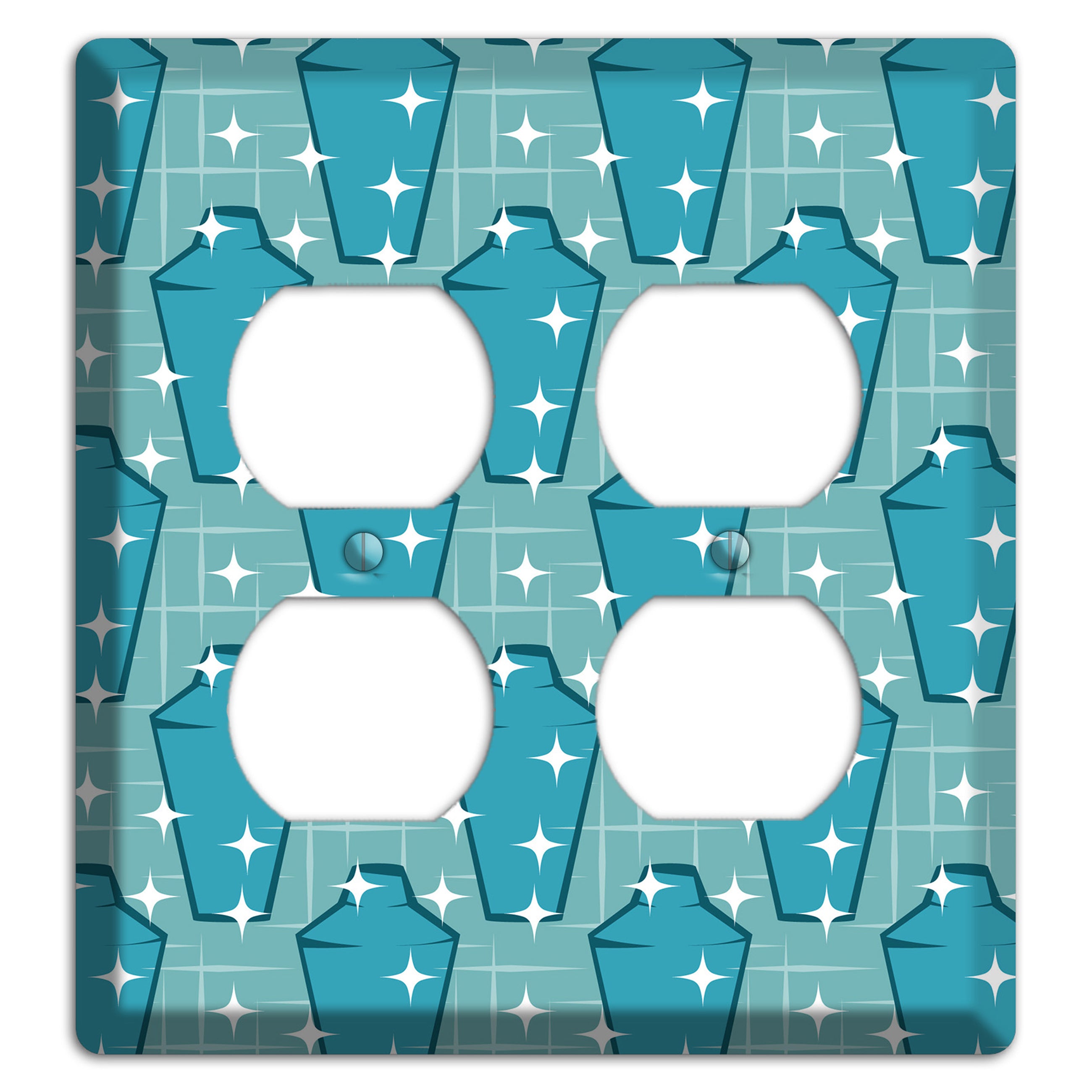Blue and Teal Shaker 2 Duplex Wallplate