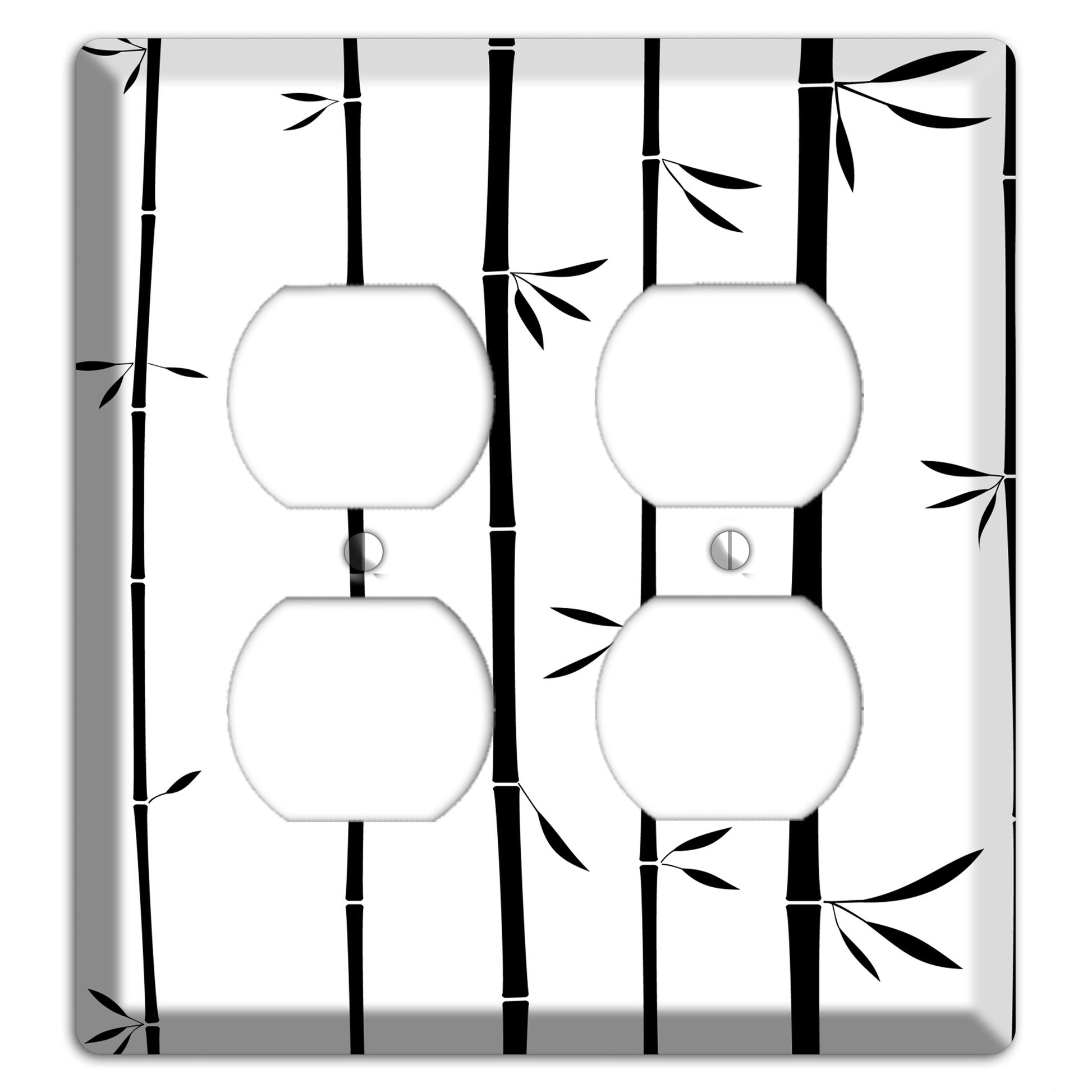 Black and White Bamboo 2 Duplex Wallplate
