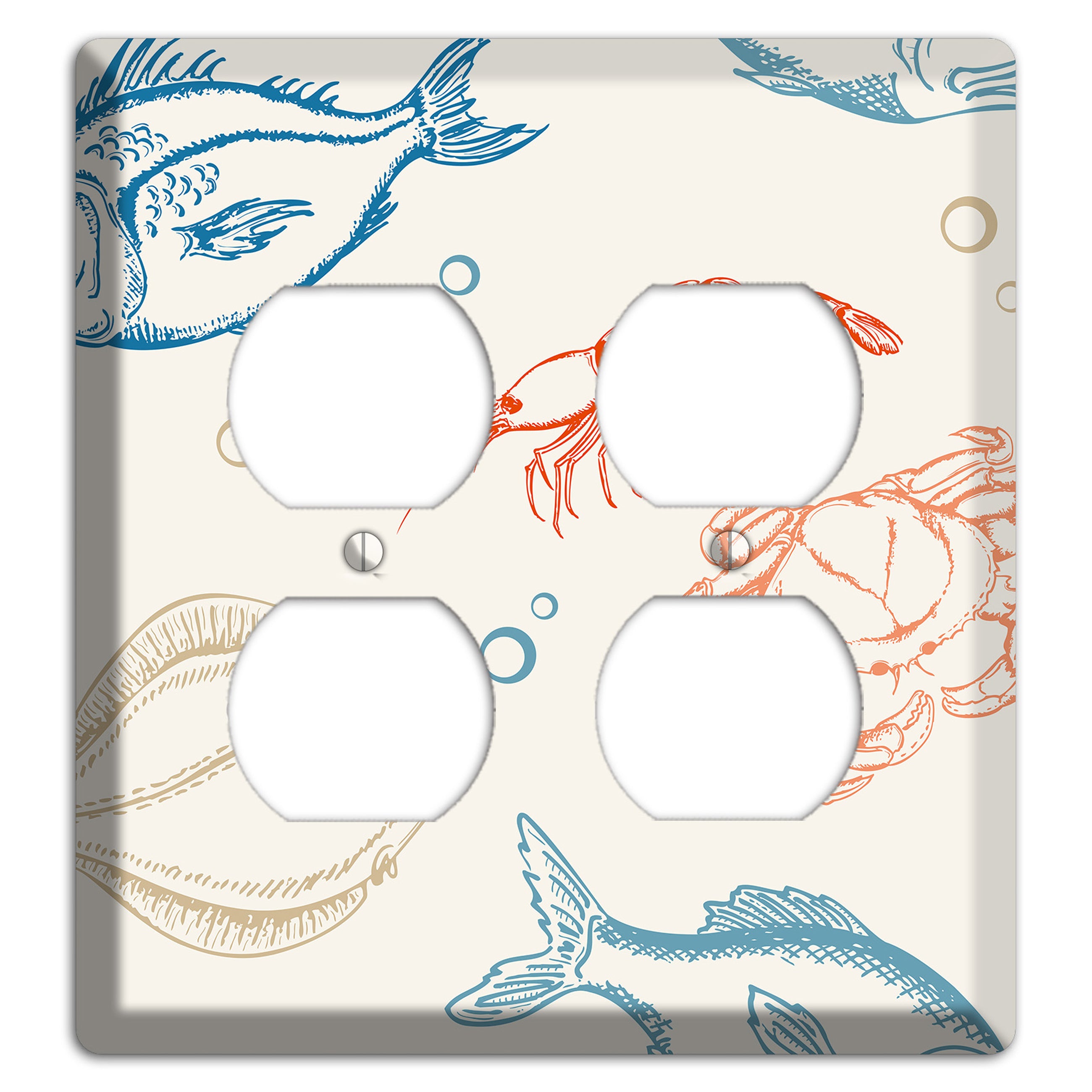 Mixed Sea Life Style 1 2 Duplex Wallplate