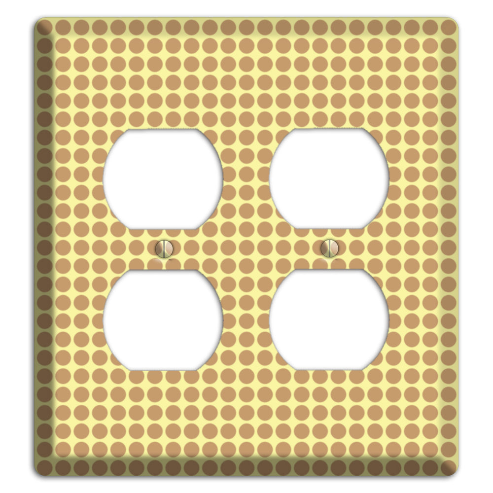 Yellow with Light Brown Tiled Small Dots 2 Duplex Wallplate