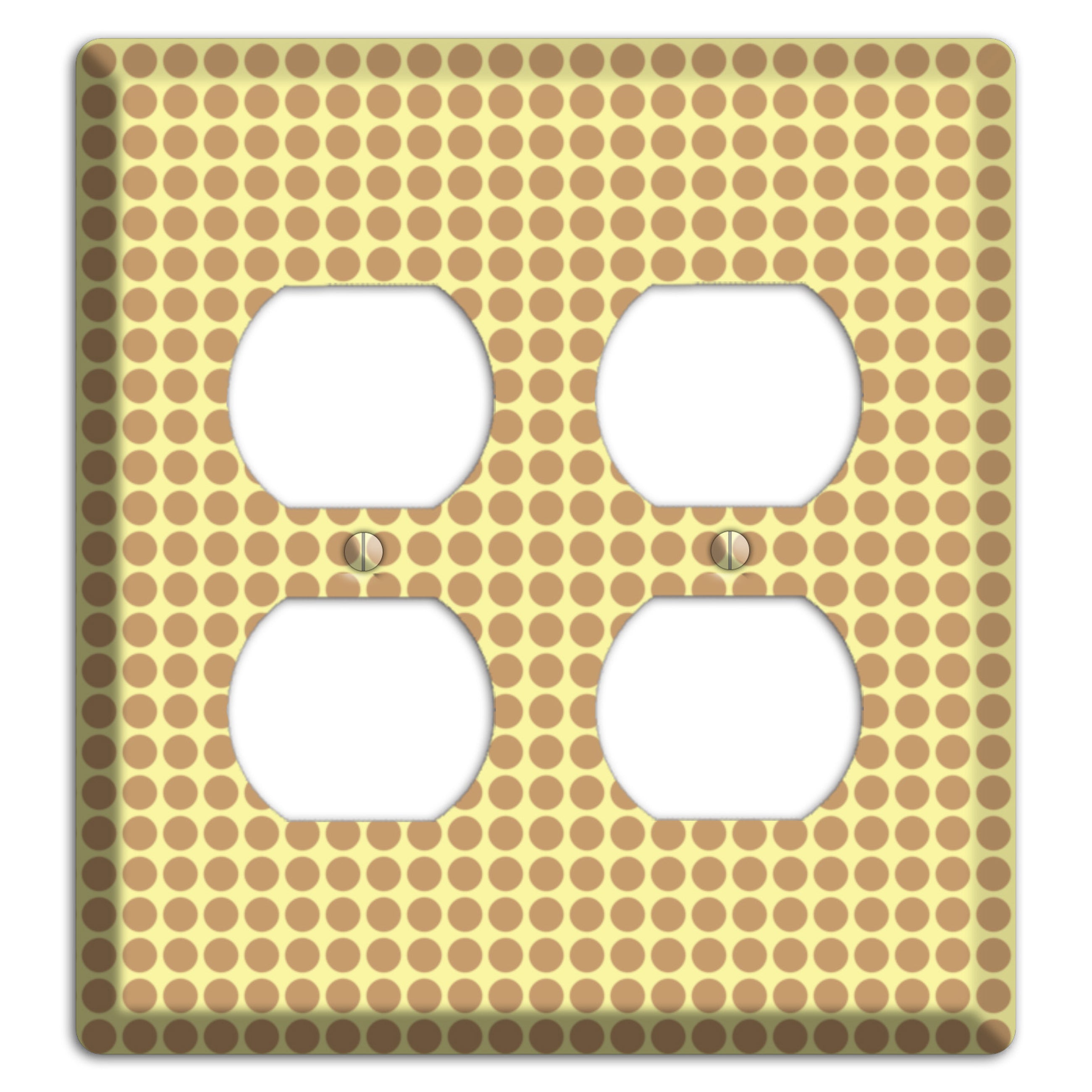 Yellow with Light Brown Tiled Small Dots 2 Duplex Wallplate