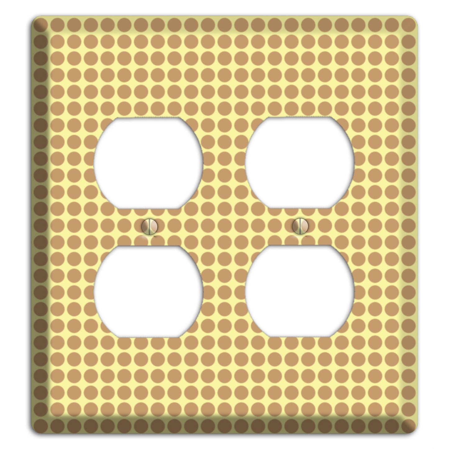 Yellow with Light Brown Tiled Small Dots 2 Duplex Wallplate