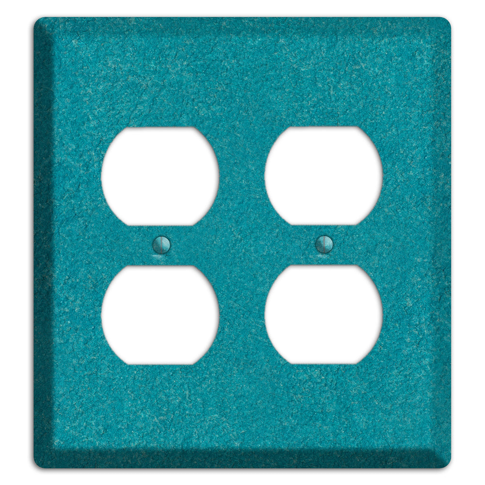 Stucco Teal 2 Duplex Wallplate