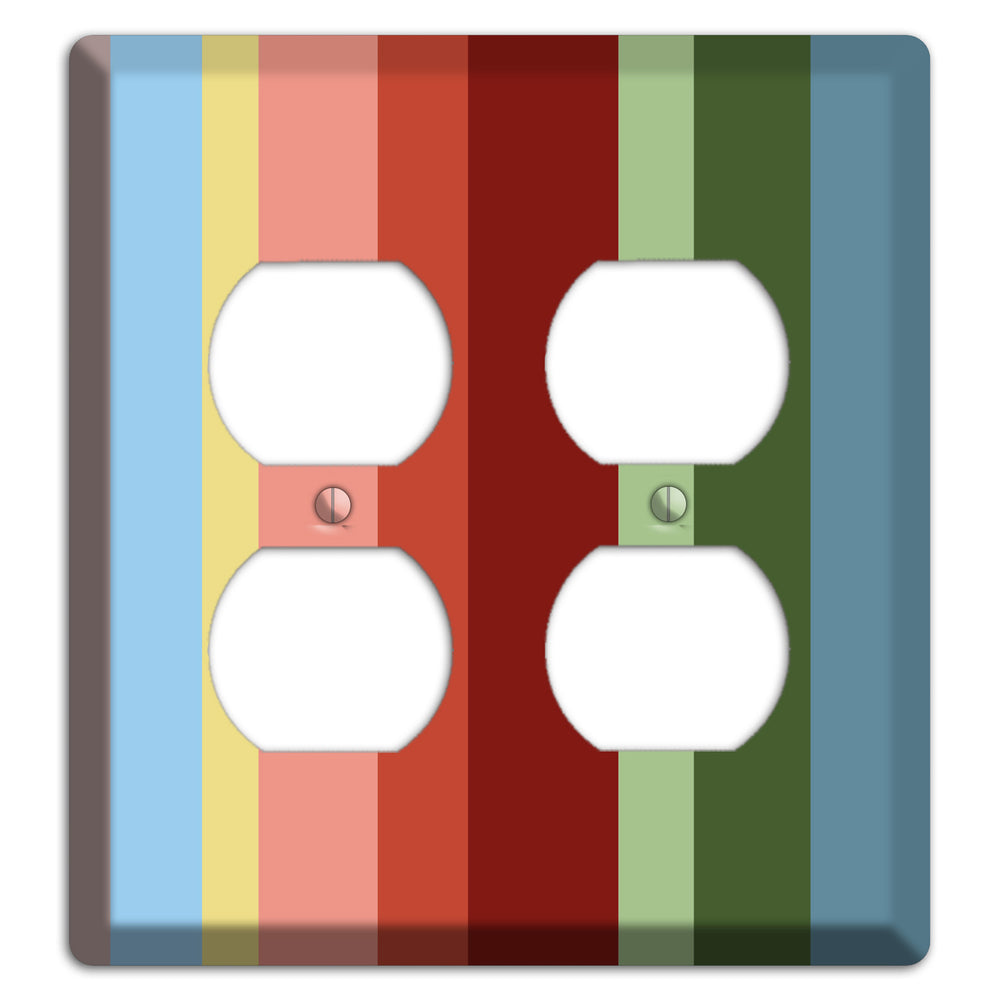 Multi Pastel Vertical Stripe 2 Duplex Wallplate